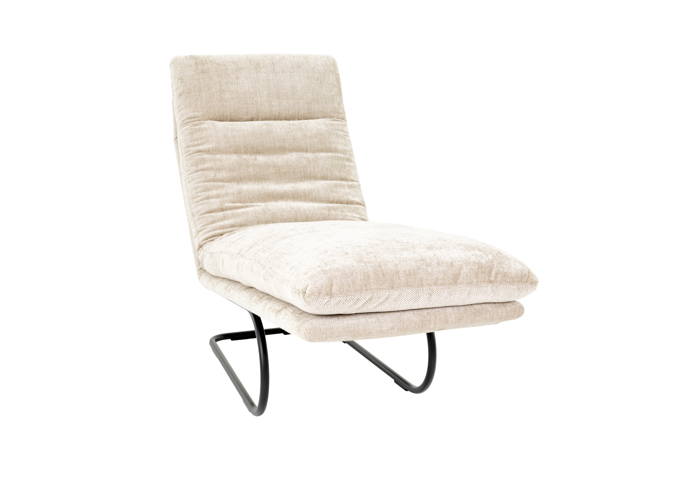 Chaise longue Cartagena piètement luge Basic Schillig Willi / Couleur : marine, Matériau : tissu