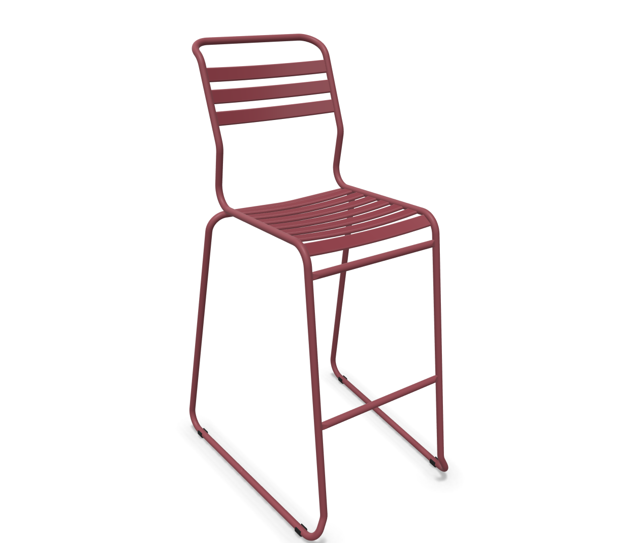 Schaffner Bar-Kufen-Lättlistuhl Säntis Rot | Schubiger Möbel