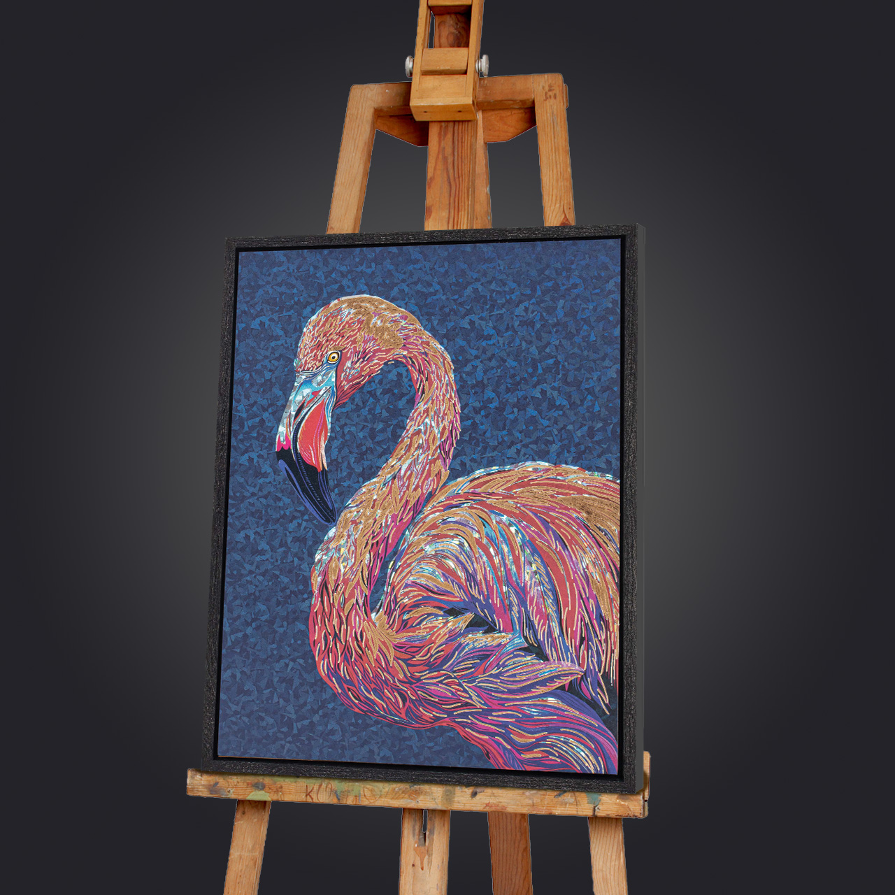Gemälde-Schillender Flamingo-image LAND