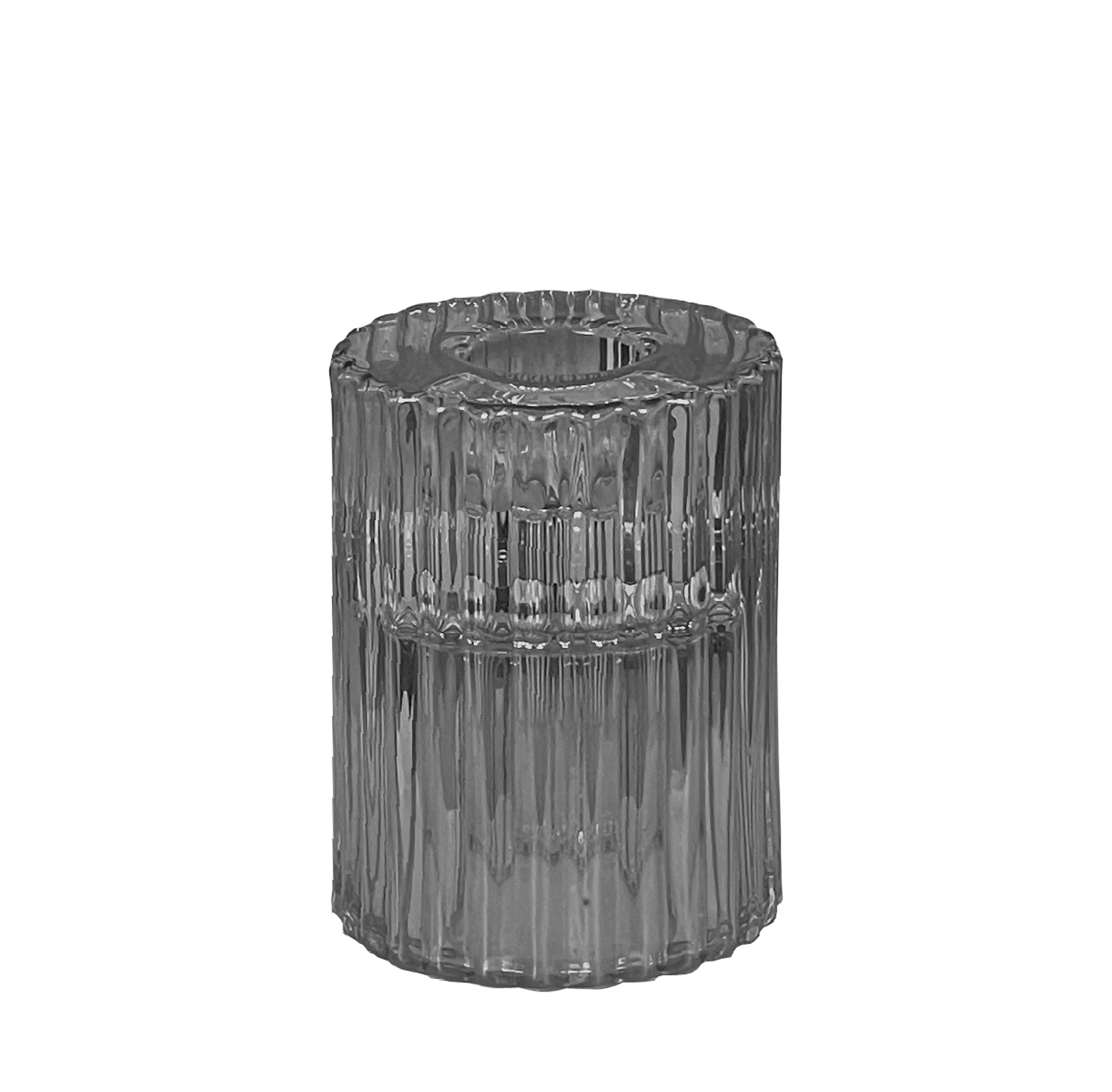 Kerzenständer Vara, Lüster Grau H: 8 cm Kaheku