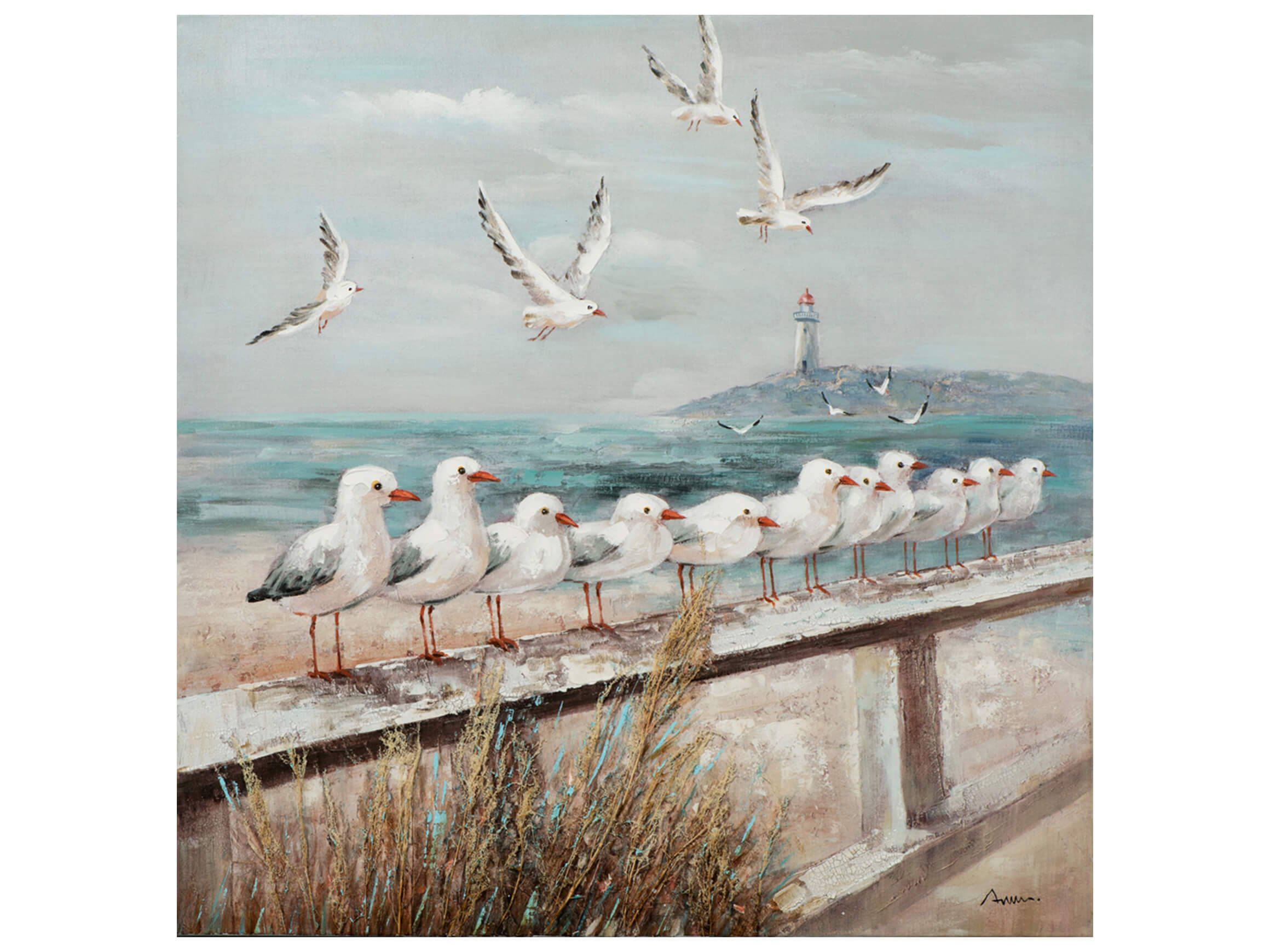 Picture Fence with seagulls image LAND