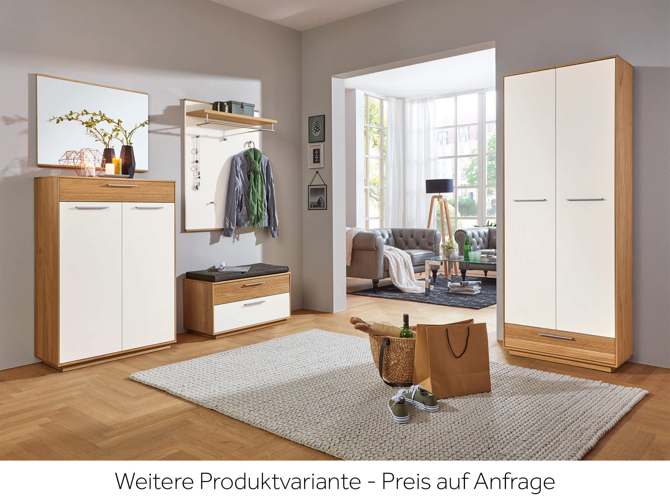 Garderobenbank Laverty Samtweiss Voss