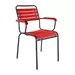 Holzlatten-Stuhl Rigi mit Armlehnen Schaffner / Farbe: Rot