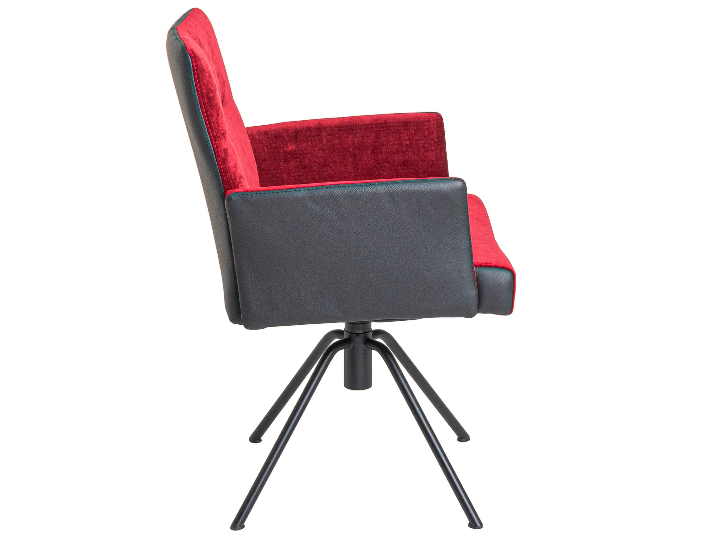 Armlehnstuhl Tally IL-Concept / Farbe: Nero / Bezugsmaterial: Leder Stoff