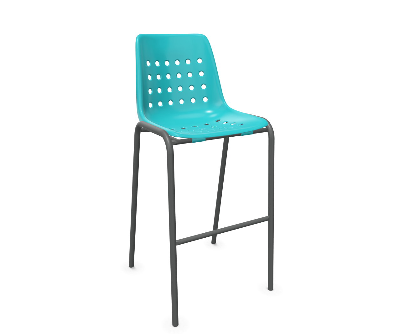 Barstuhl Bermuda von Schaffner / Farbe: Türkis / Grösse: 52 x 54 cm