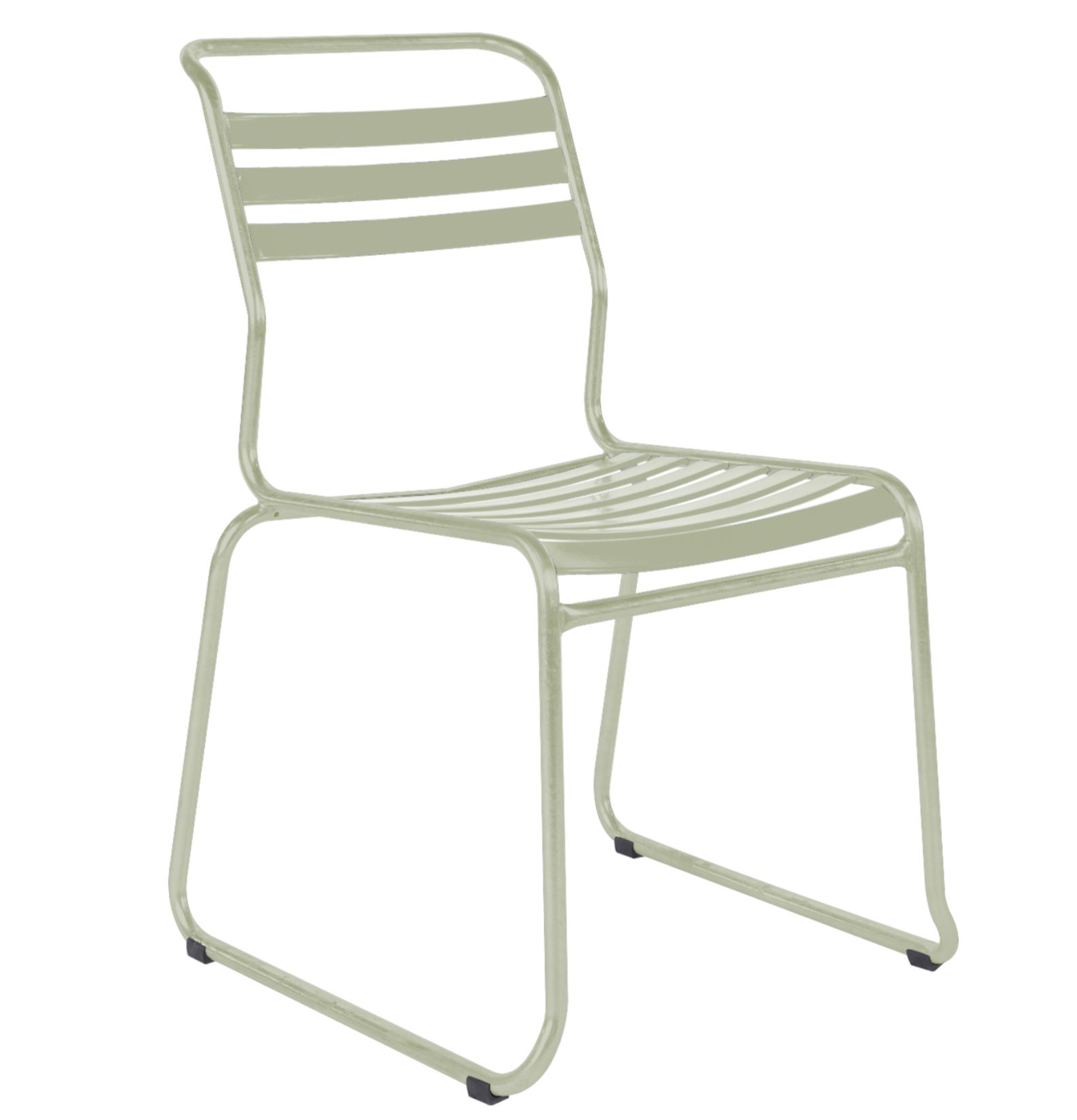 Säntis slatted chair with runners by Schaffner / Colour: Pastel green