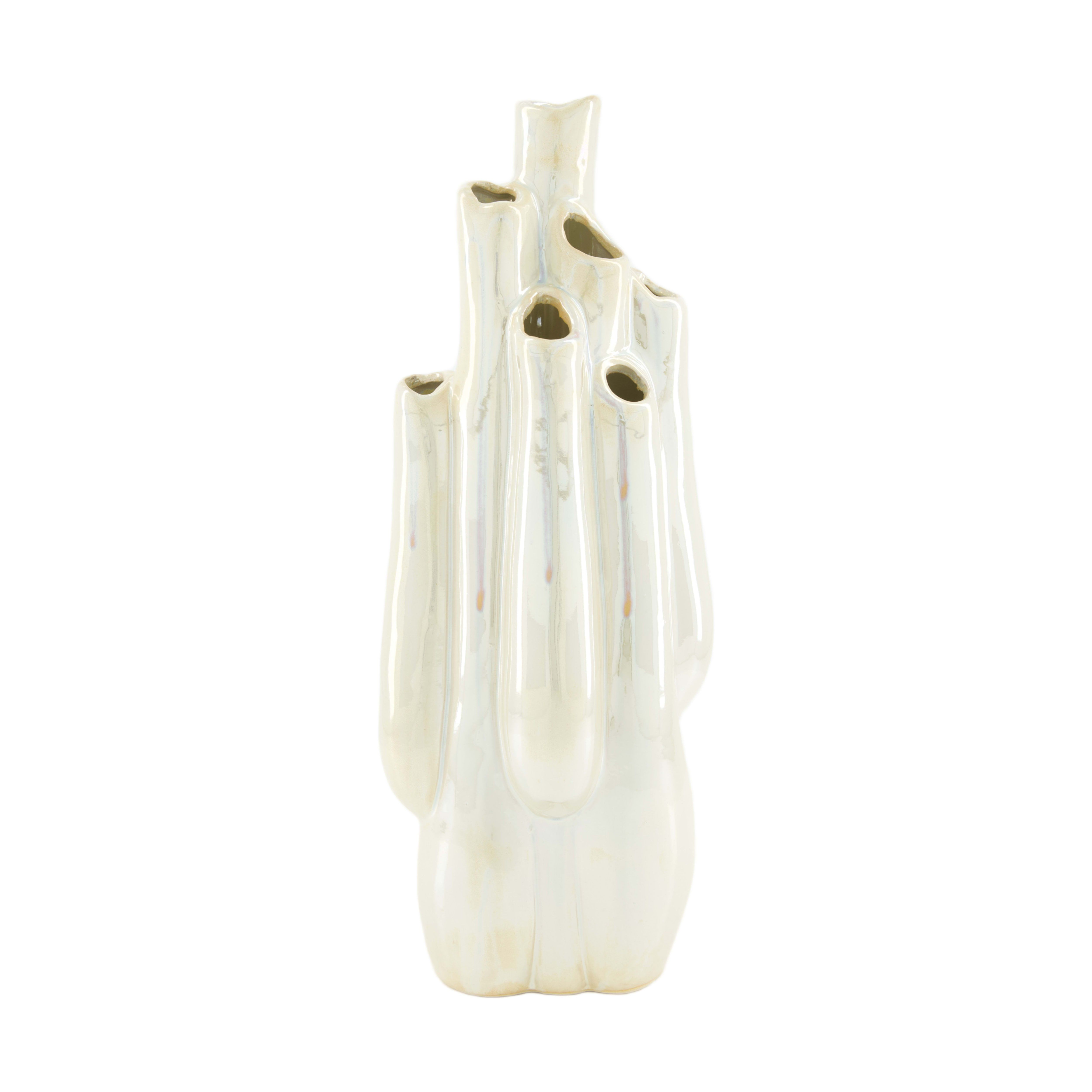 Vase Keramik, Silber Decofinder / Grösse: 16 x cm