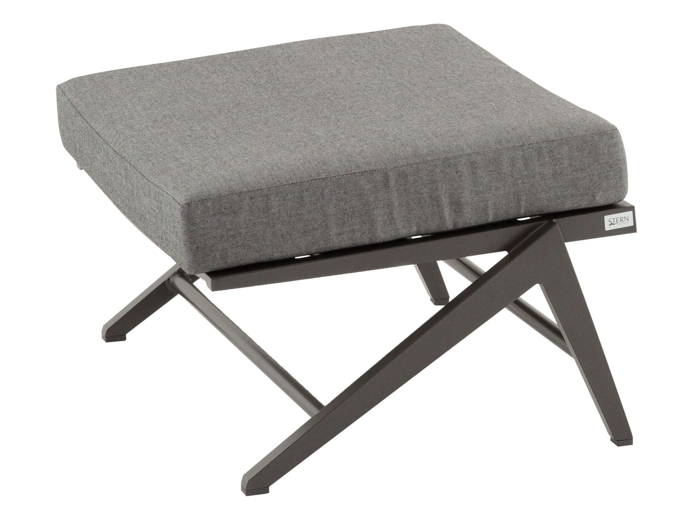 Gartenhocker Jackie, Kissen Grau, Aluminiumgestell