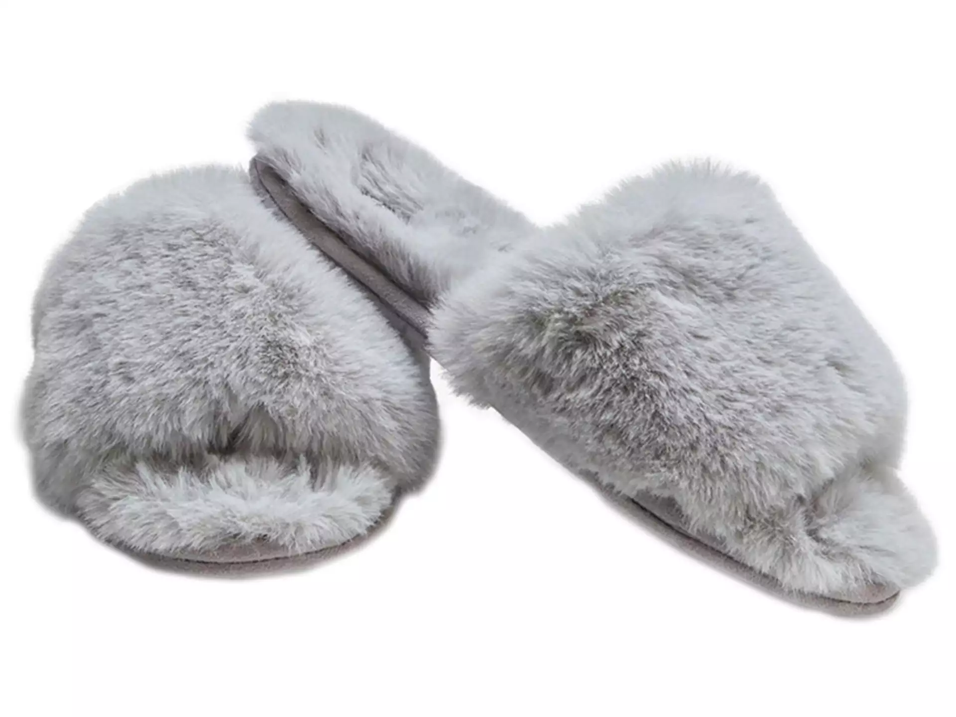 Slippers Faux-Fur Bico / Farbe: Grau