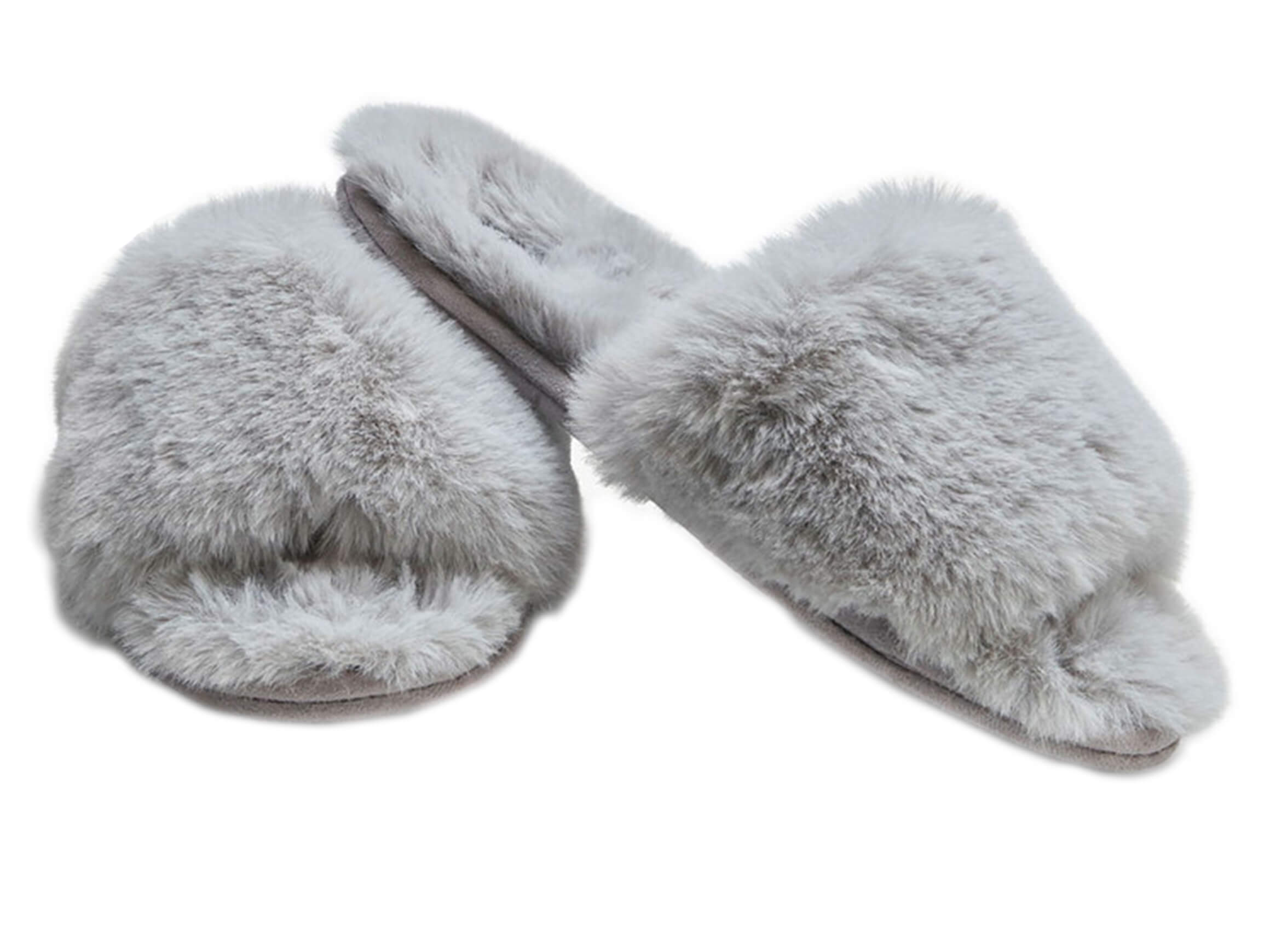 Slippers Faux-Fur Bico / Farbe: Grau