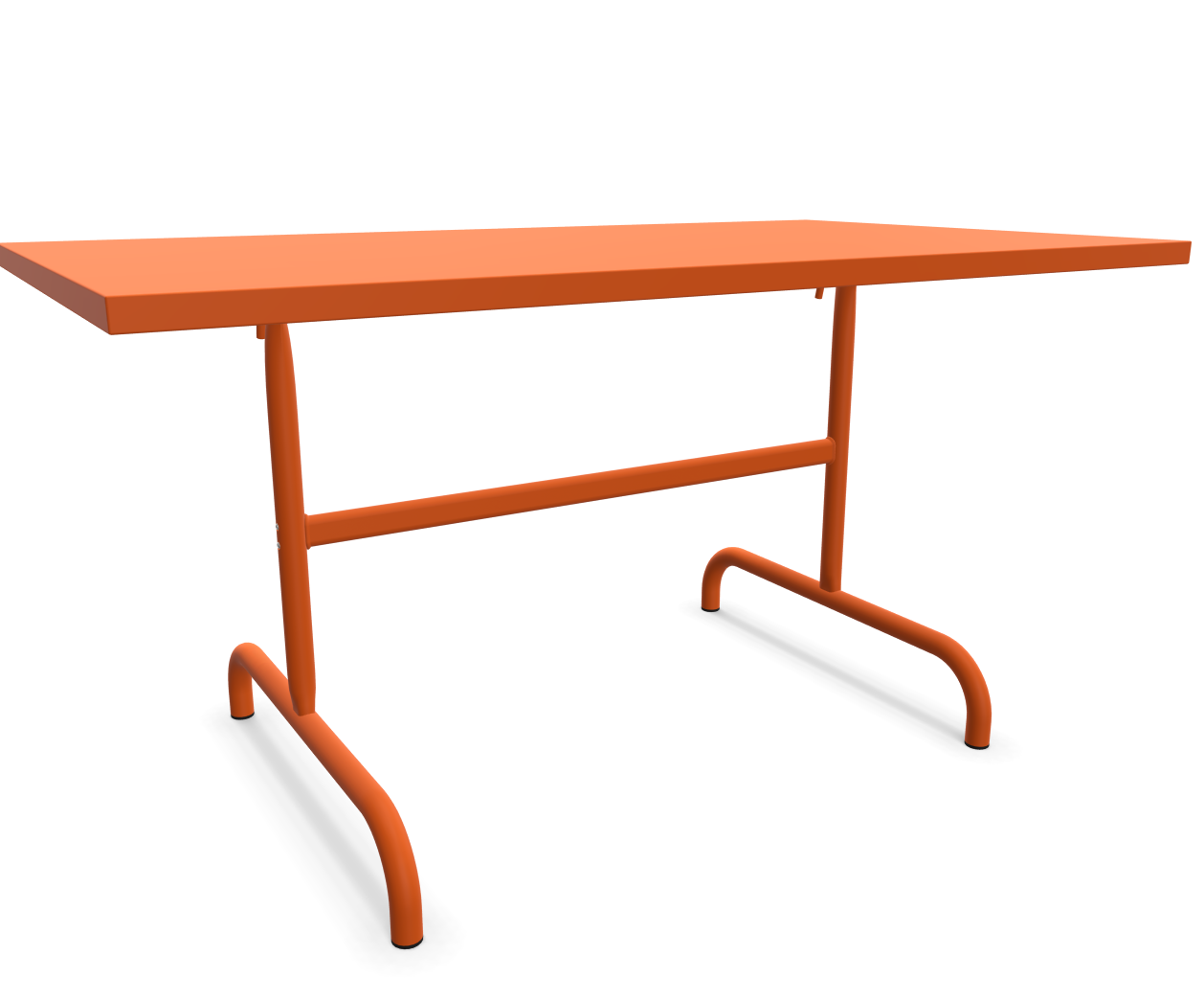Metalltisch Säntis von Schaffner / Farbe: Orange / Grösse: 140 x 80 cm