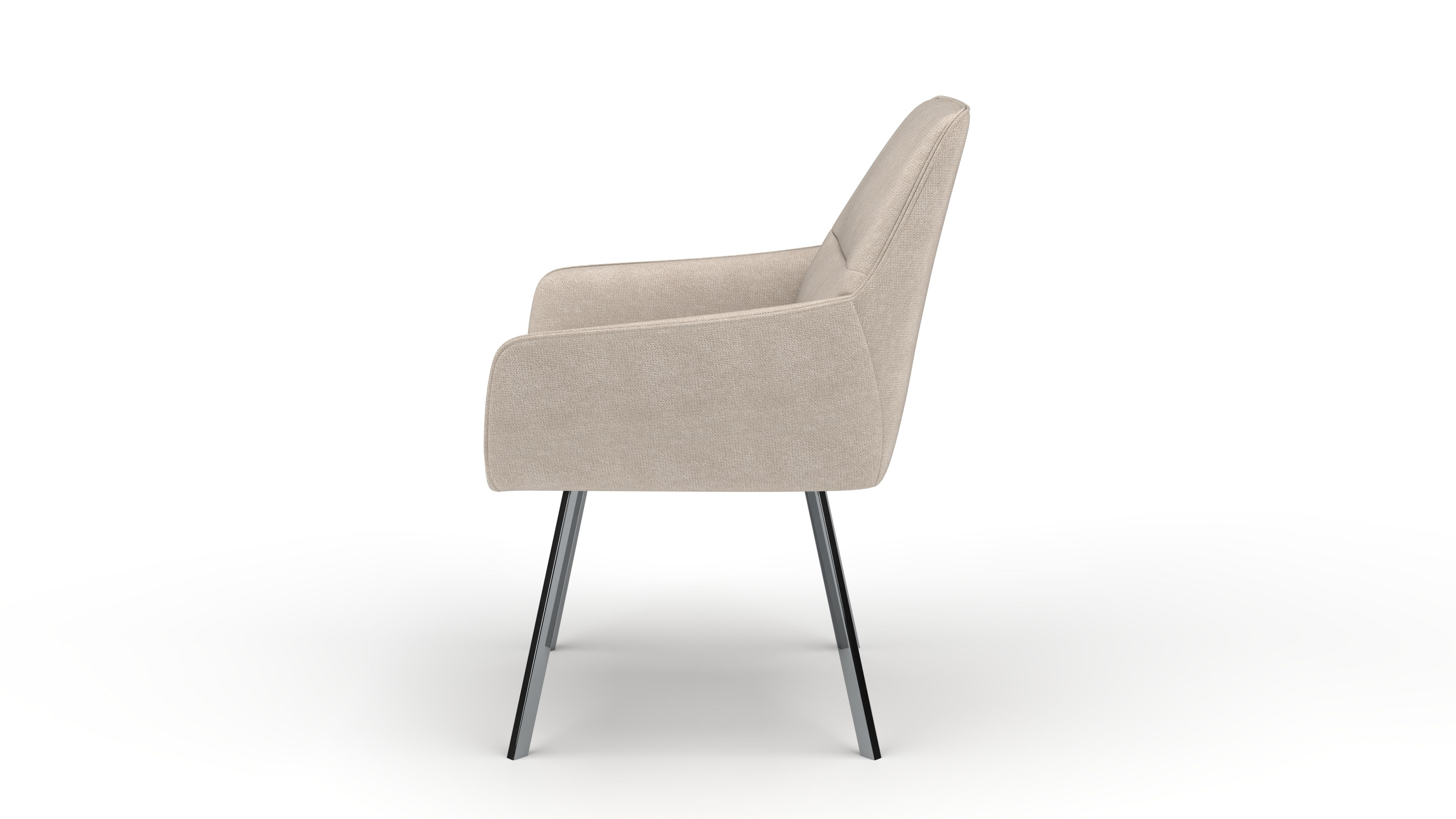 Stuhl Bellatrix - von UrbanDesign | Drehfunktion, Fuss Stahl, Stoff Beige