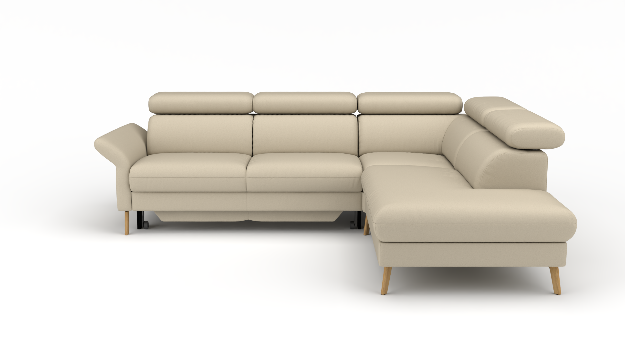 Ecksofa rechts Mars UrbanDesign / Farbe: Beige / Bezugsmaterial: Stoff