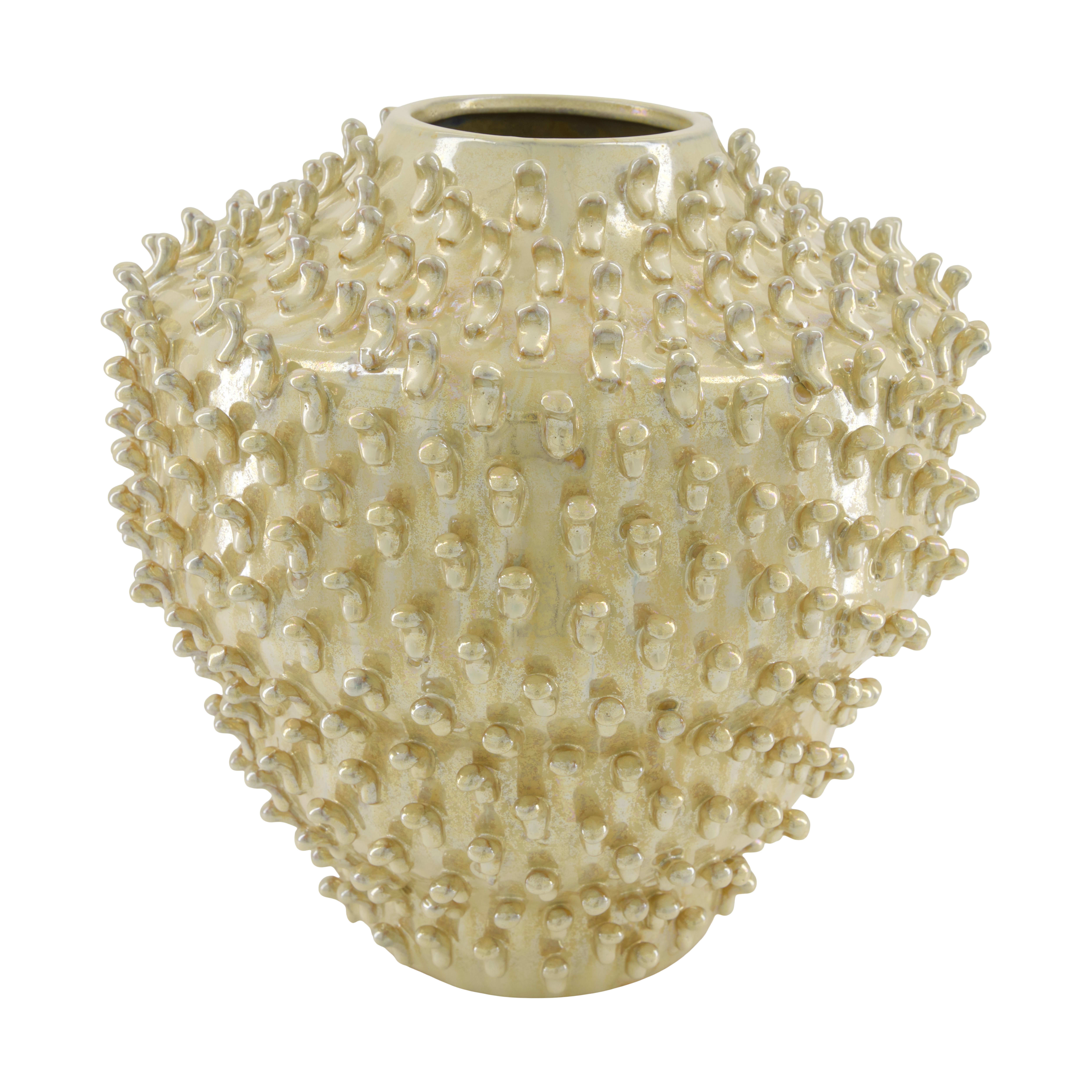 Decofinder Vase Puffiso, Keramik, Perlmutt  | Schubiger Möbel