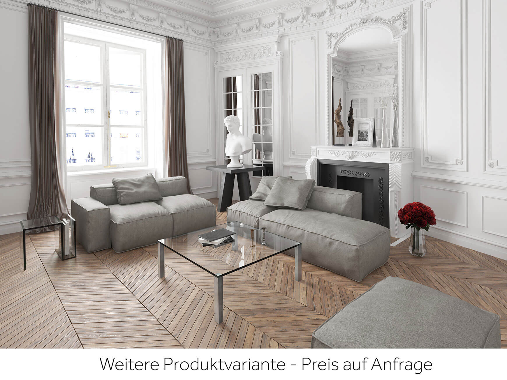 Beistelltisch Jade, Optiwhite Glas Klar, b 40 cm t 40 cm h 50 cm