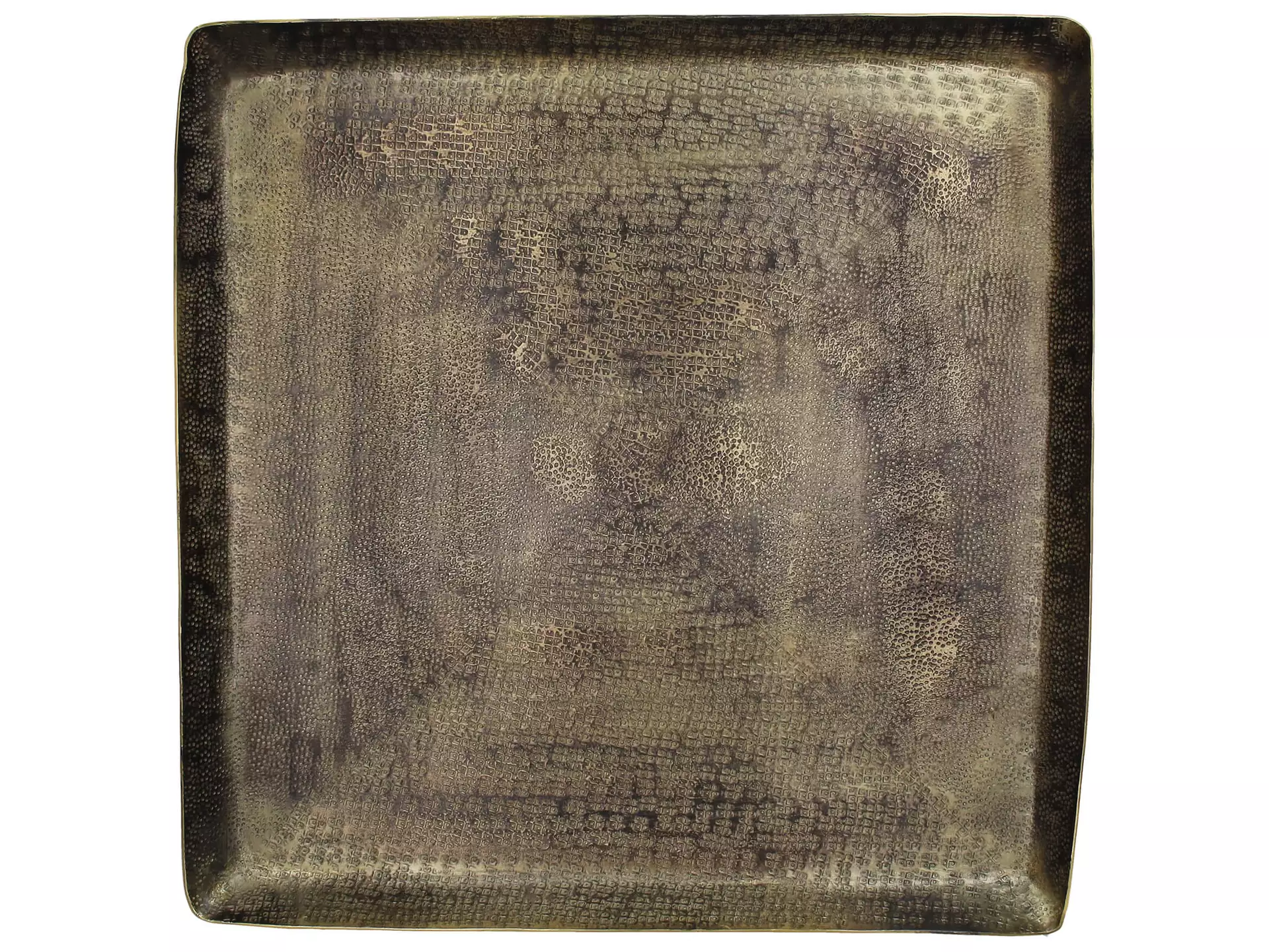 Tablett Aluminium Altgold H: 4 cm Kersten / Farbe: Gold Grau
