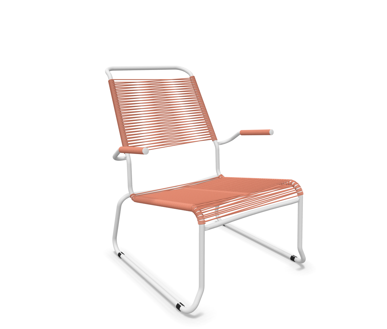 Kufen-Spaghetti-Lounger Säntis mit Lehne / Hochlehner von Schaffner / Farbe: Terracotta / Grösse: 68 x 85 cm