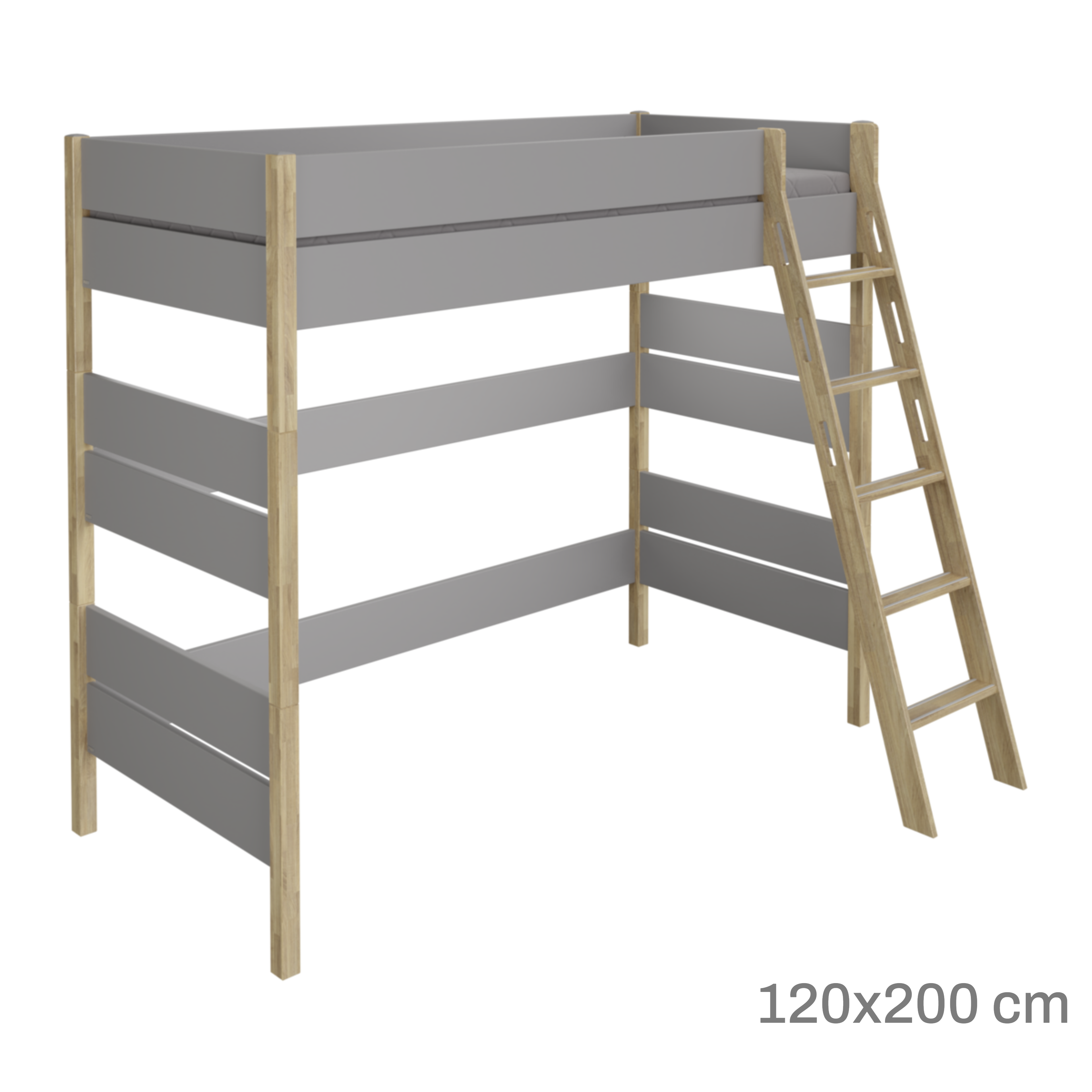Hochbett Sten von Paidi / Farbe: Eiche-Schiefergrau / Grösse: 183 x 210 cm