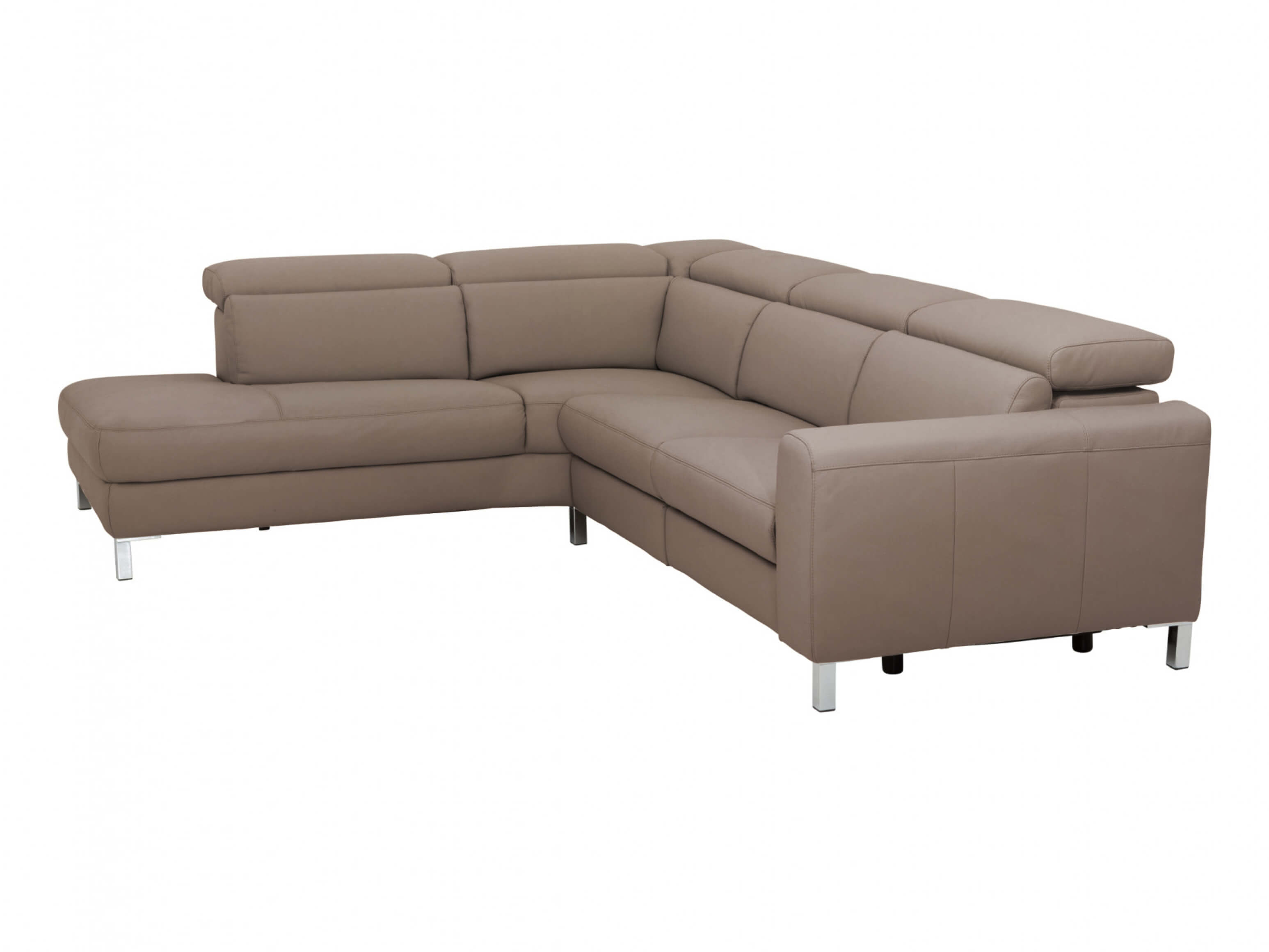 Ecksofa Laret Basic Candy / Farbe: Elephant / Material: Leder Basic