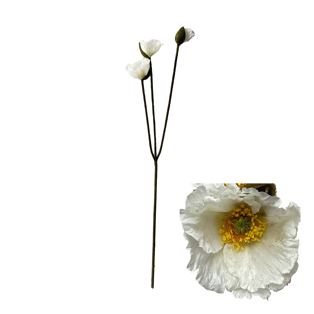 Kunstblumen Mohn Weiss Decofinder