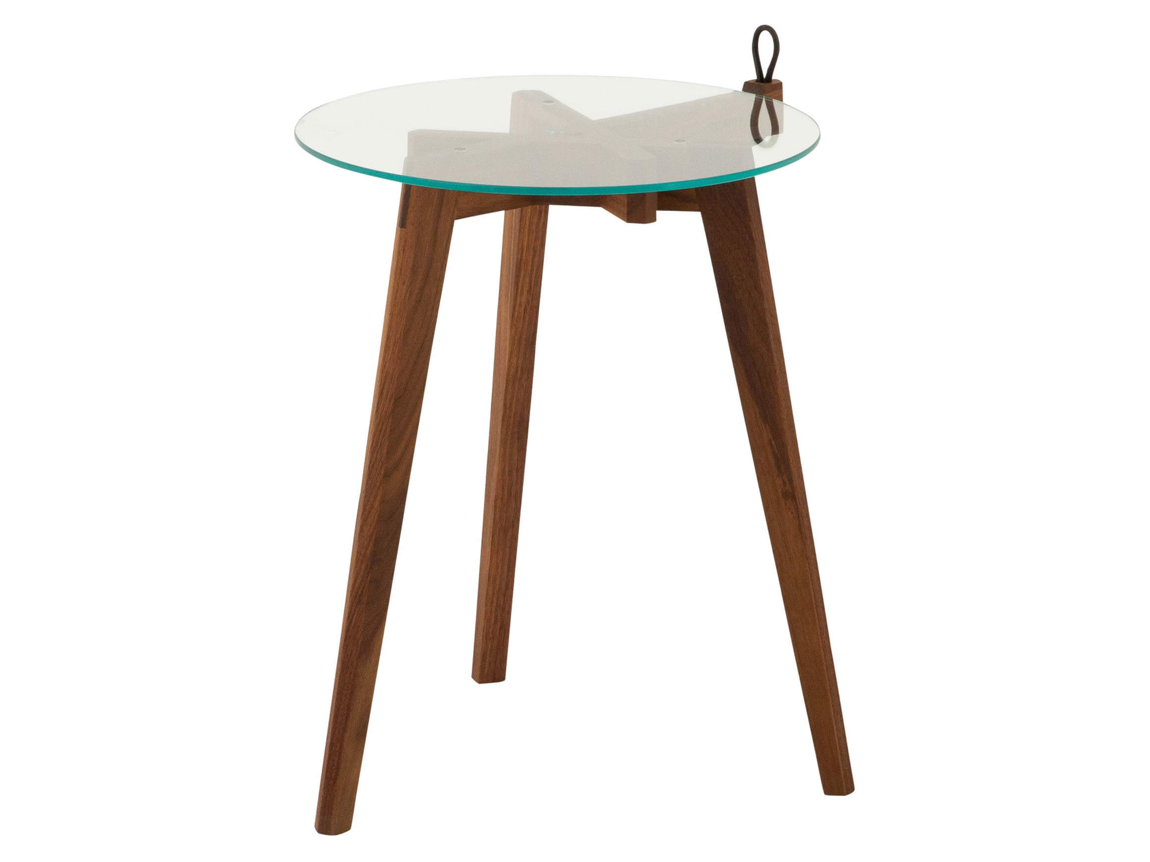 Table d'appoint Hi ! Noyer Verre transparent En bois / couleur :