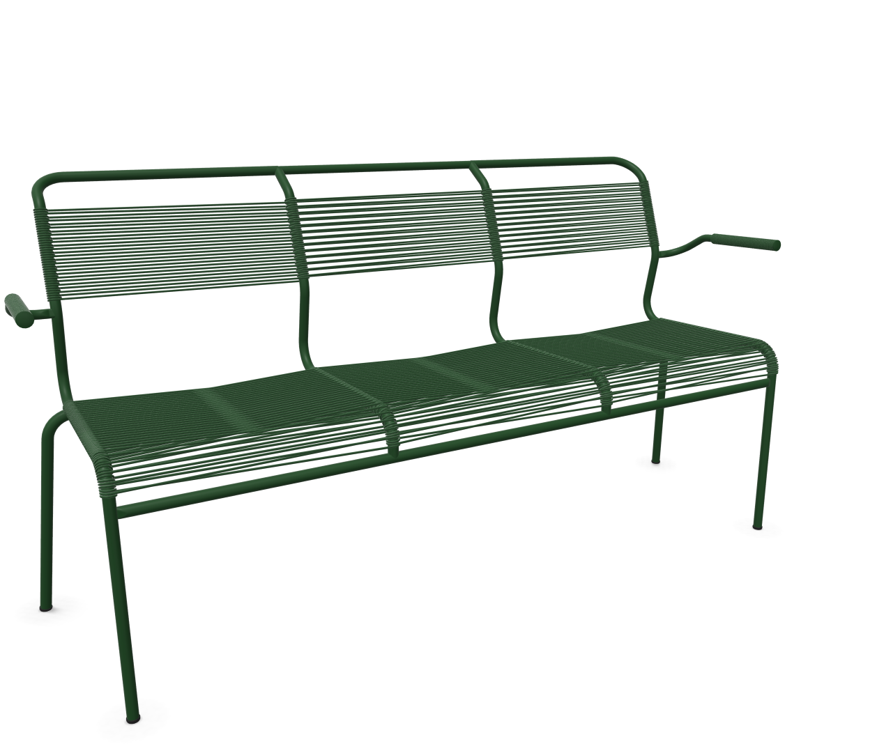 Schaffner Spaghetti-3er-Bank Säntis mit Lehne Grün | Schubiger Möbel