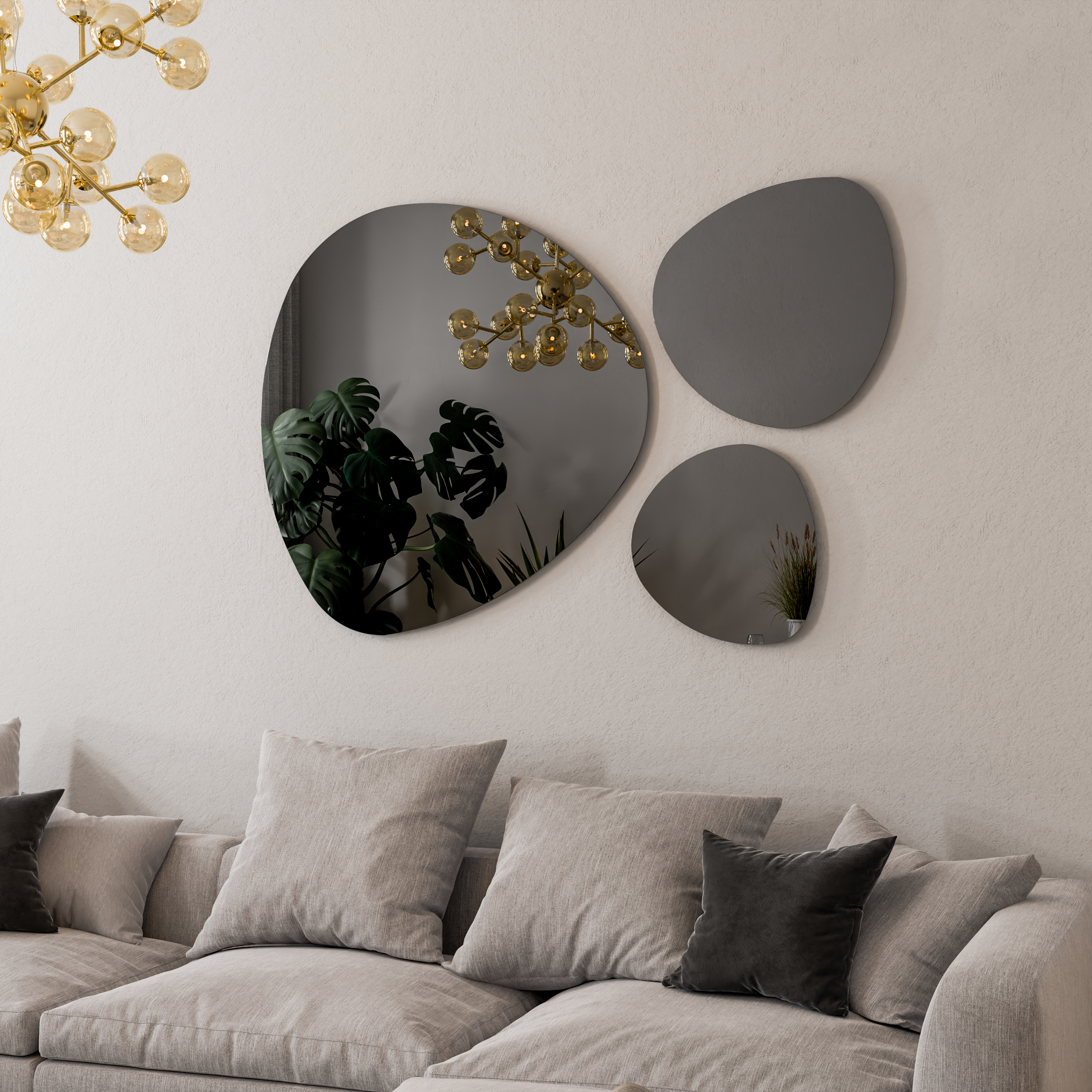 Spiegel Pebble Smoked 90x90 cm von Sonorous