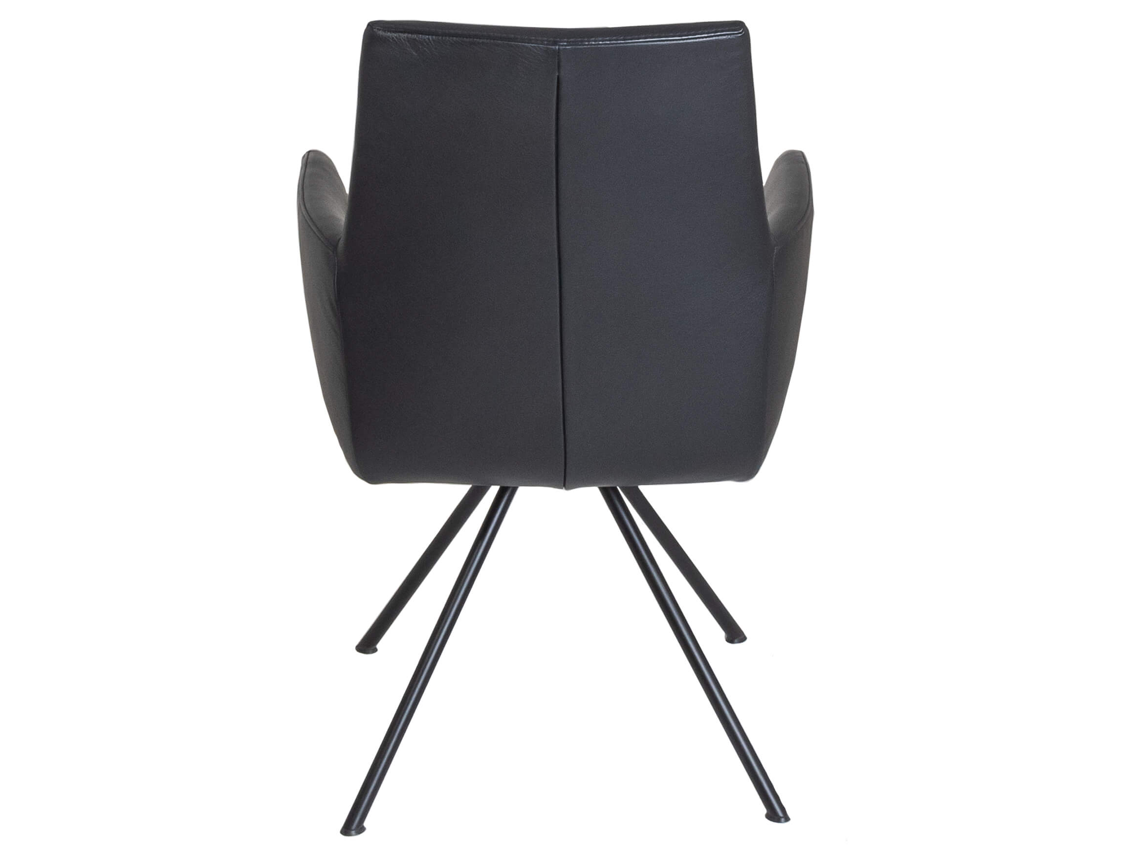 Stuhl Toronto, Leder Schwarz, Edelstahlgestell Schwarz,