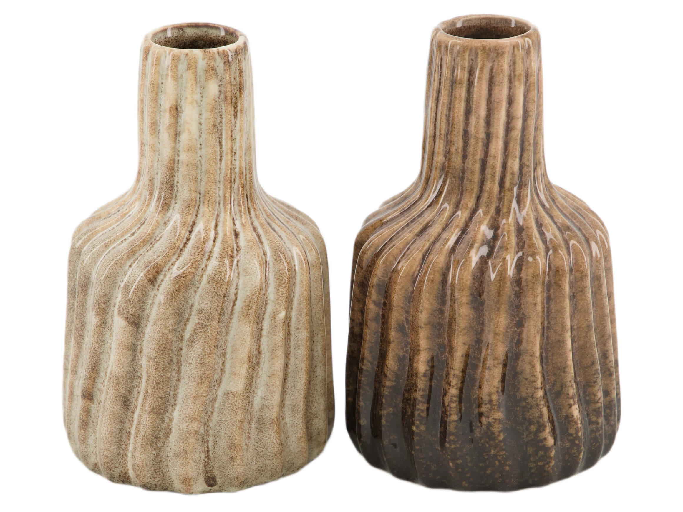 Vase Keramik Braun H: 12 cm Decofinder