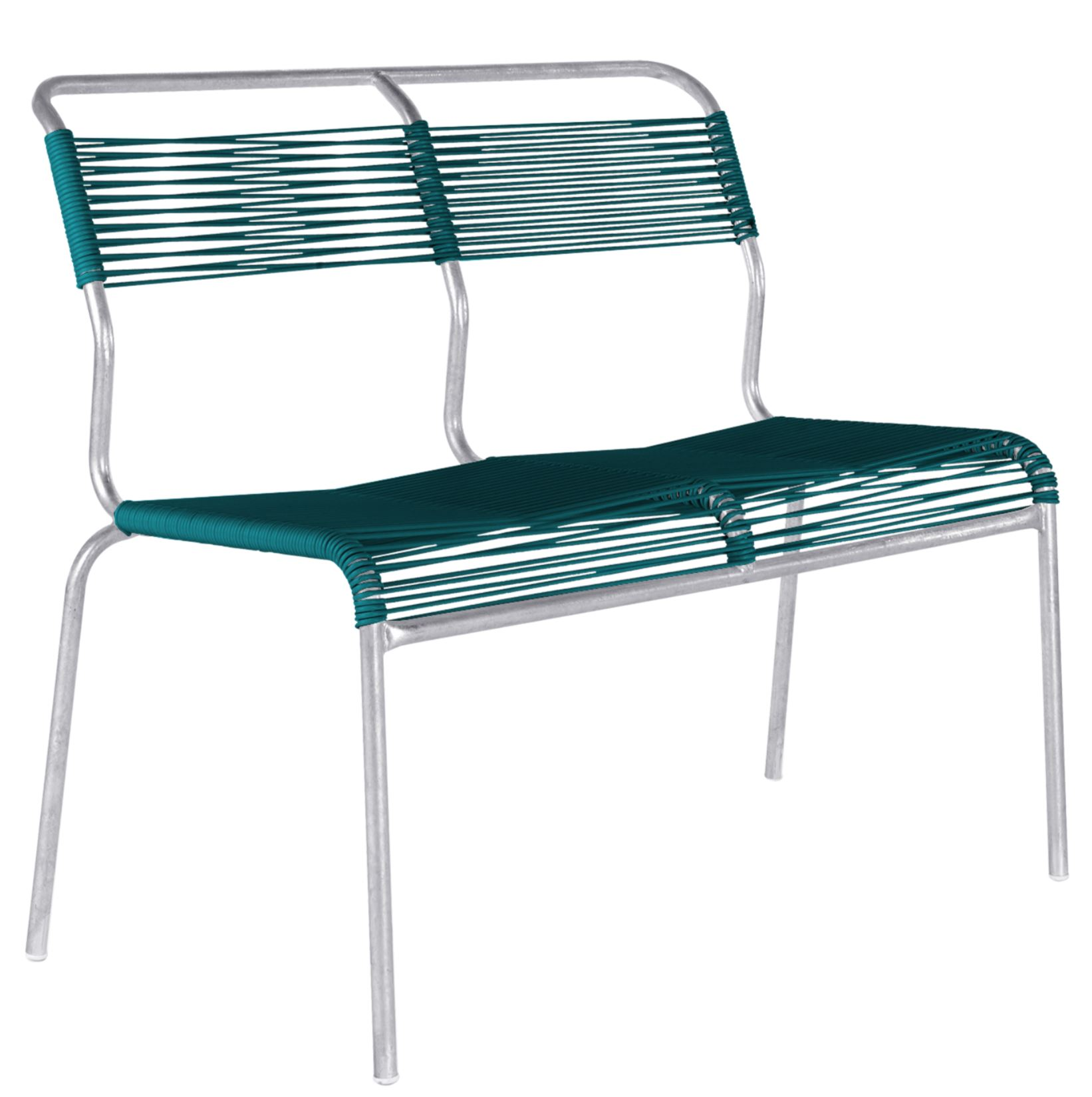 Spaghetti-2er-Bank Säntis Feuerverzinkt von Schaffner / Farbe: Kaliblau / Grösse: 90 x 58 cm