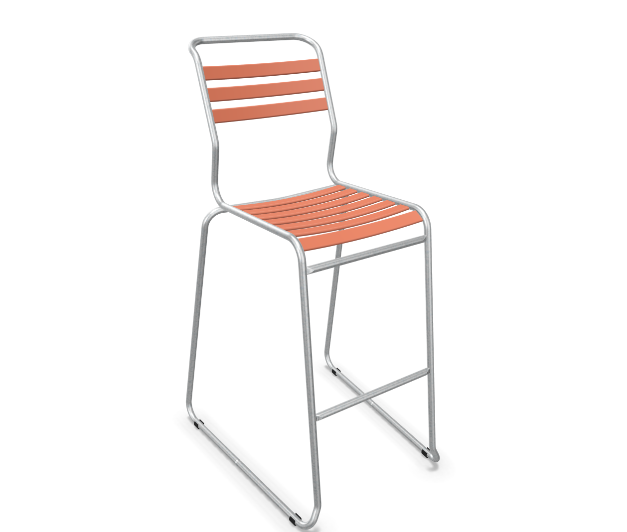 Schaffner Bar-Kufen-Lättlistuhl Säntis Feuerverzinkt Braun | Schubiger Möbel