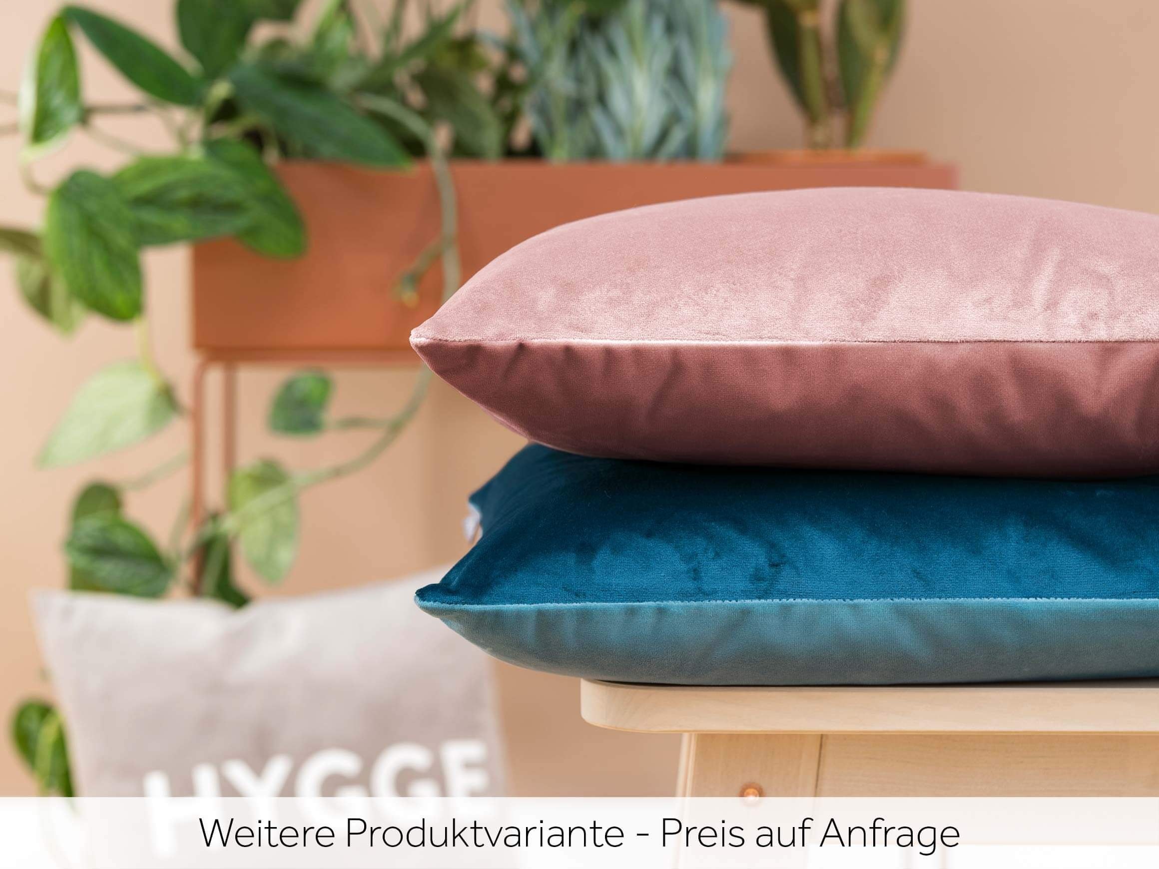 Kissenhülle Samt Uni, Senf