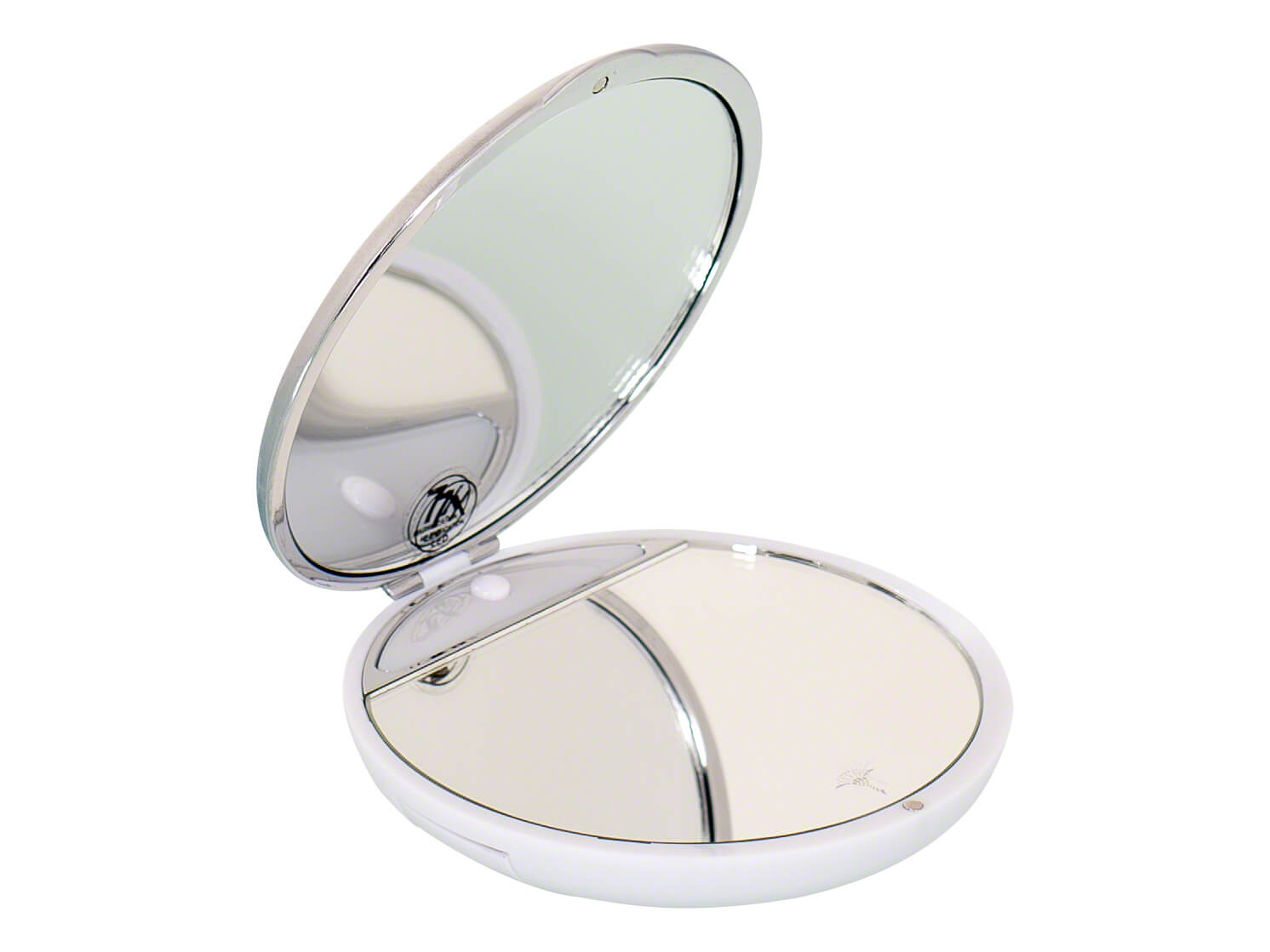 Taschen-Kosmetikspiegel Joop!, Chrom, Aufklappbar, Durchmesser 9 cm