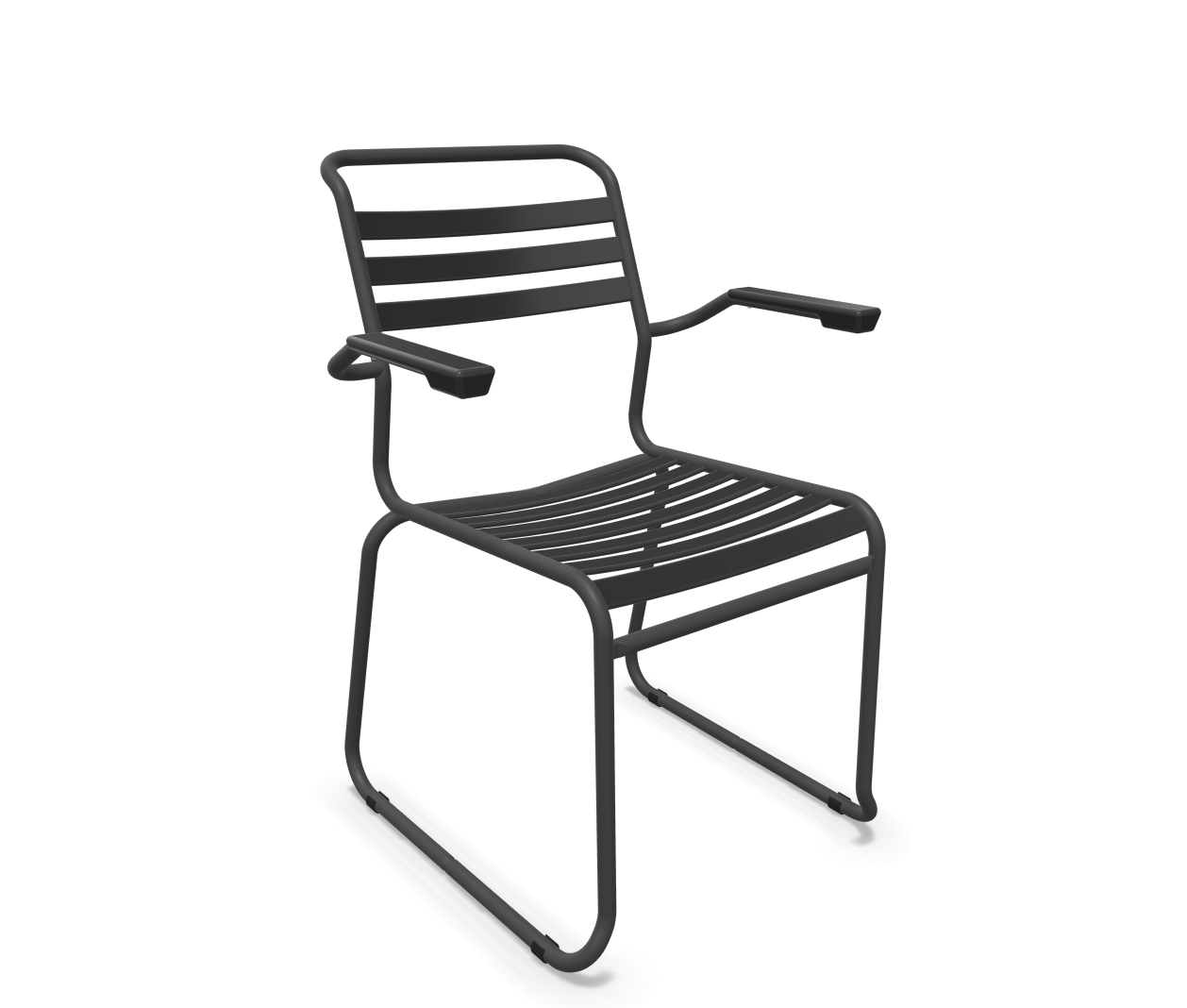 Schaffner Kufen-Lättli-Stuhl Säntis mit Lehne Grau | Schubiger Möbel