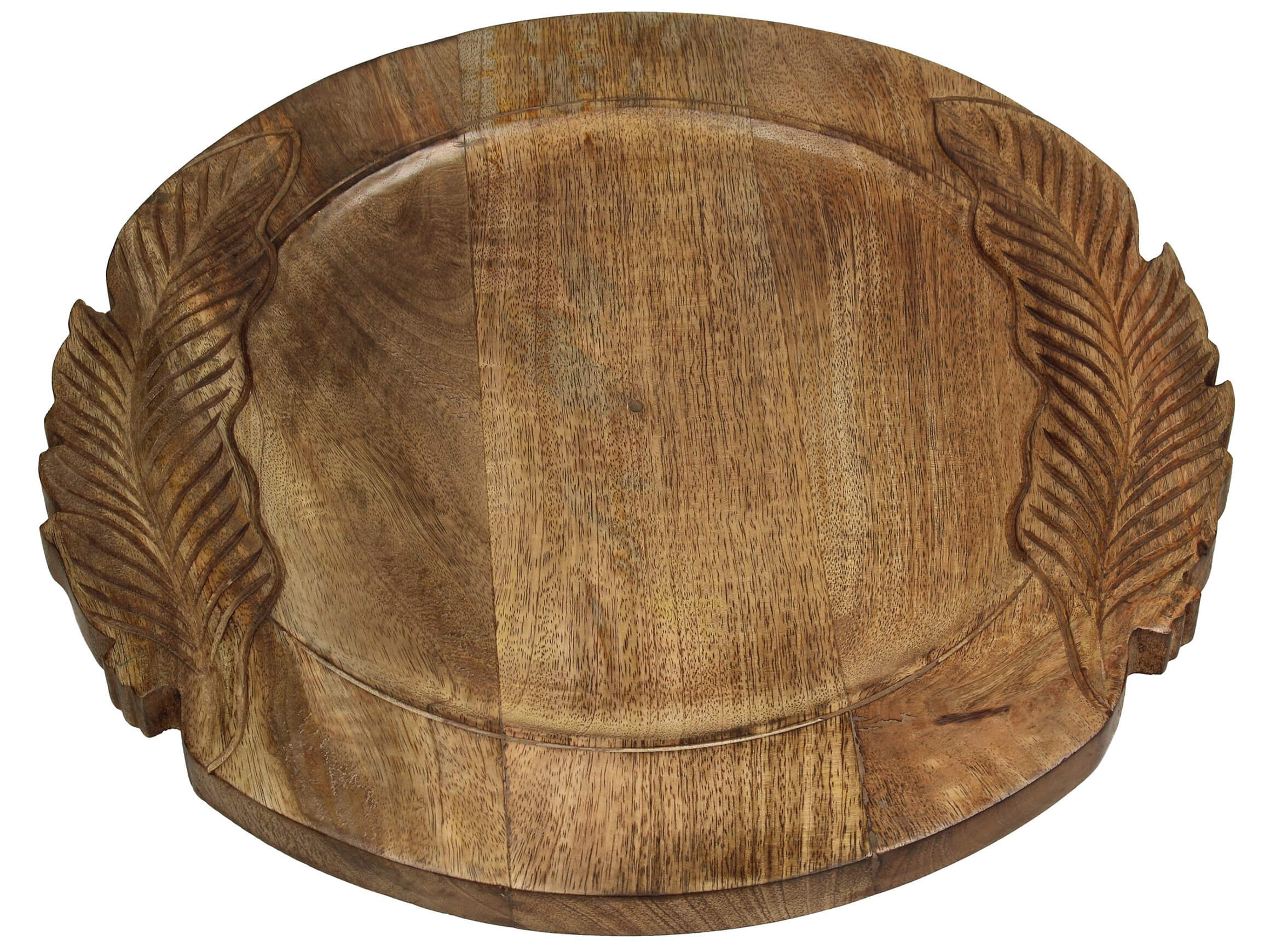 Tray Feather Mango wood H: 3 cm Kersten / Colour: Wood-coloured Mango wood