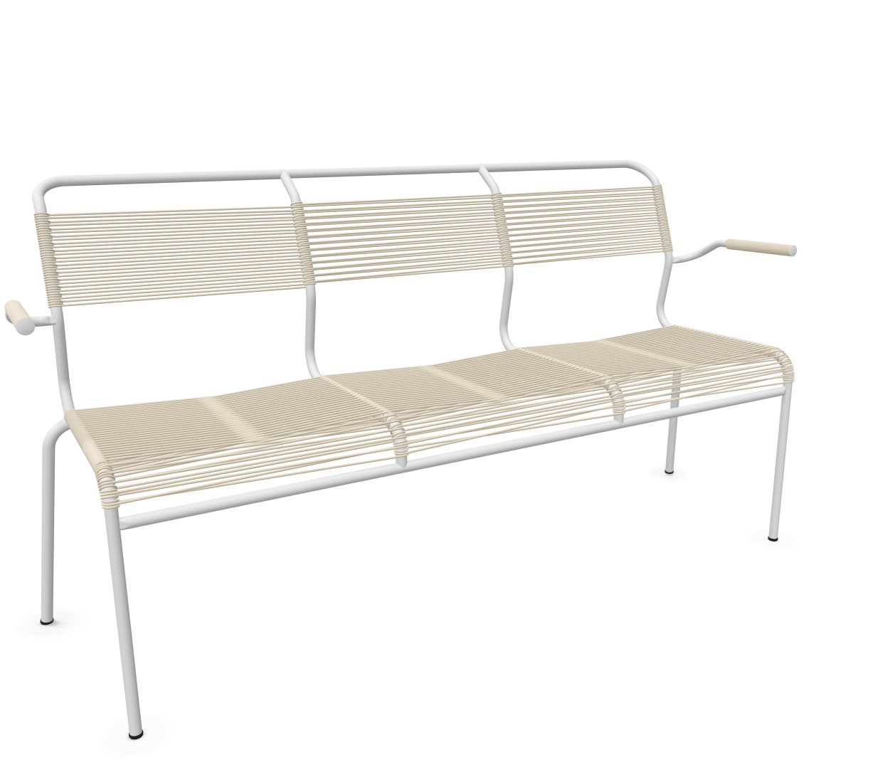 Schaffner Spaghetti-3er-Bank Säntis mit Lehne Beige | Schubiger Möbel