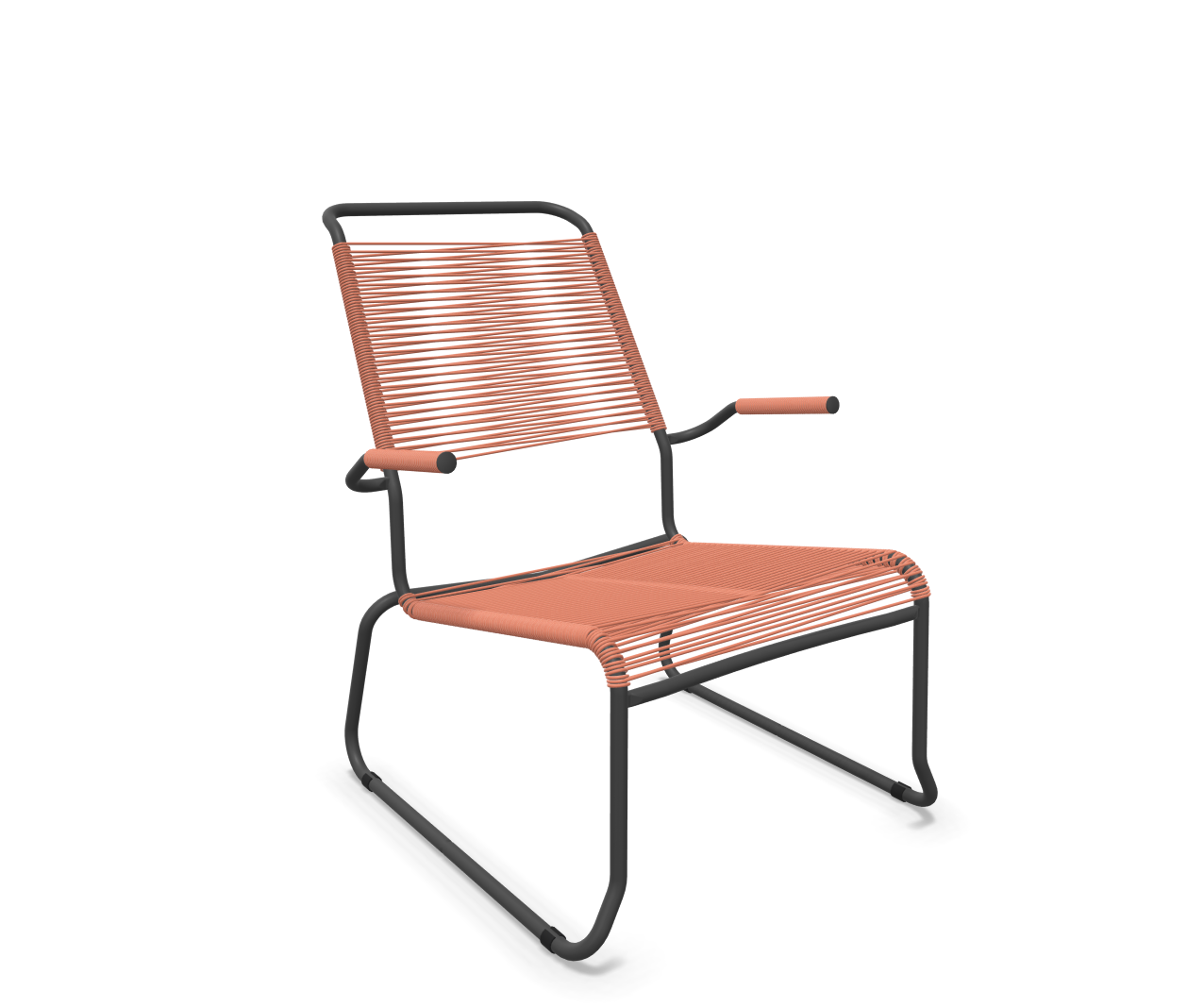 Schaffner Kufen-Spaghetti-Lounger Säntis mit Lehne / Hochlehner Braun | Schubiger Möbel