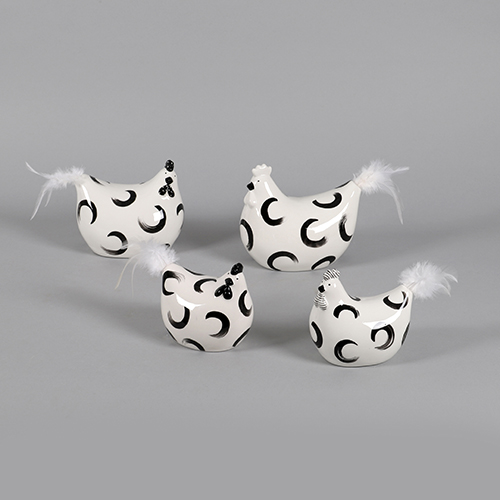 Figur Huhn Schwarz H: 16 cm Decofinder