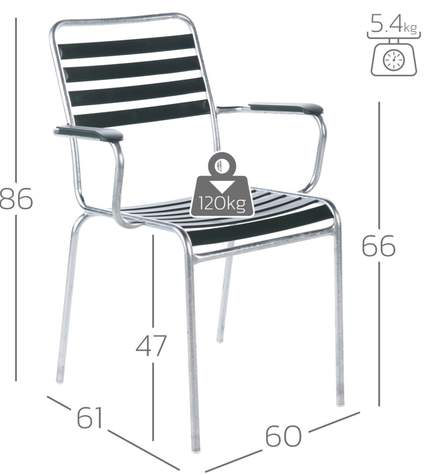 Lättlistuhl St. Moritz mit Armlehnen Schaffner / Farbe: Graphit