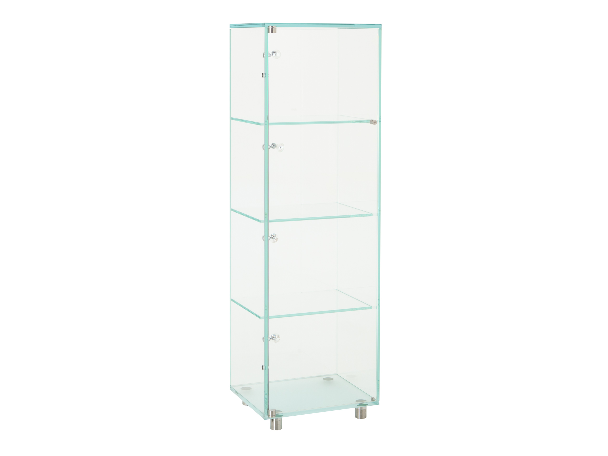 Vitrine Sorin, Halogenspots, Edelstahl, b 45 cm h 154,5 cm t 38 cm