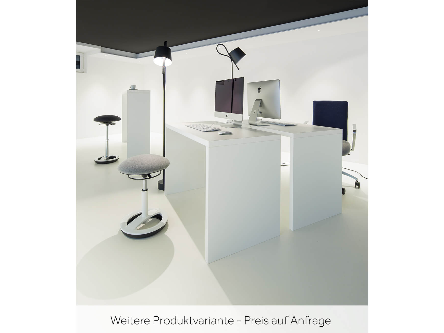 Bürostuhl Side, Stoff Schwarz, Alu Poliert, Durchmesser