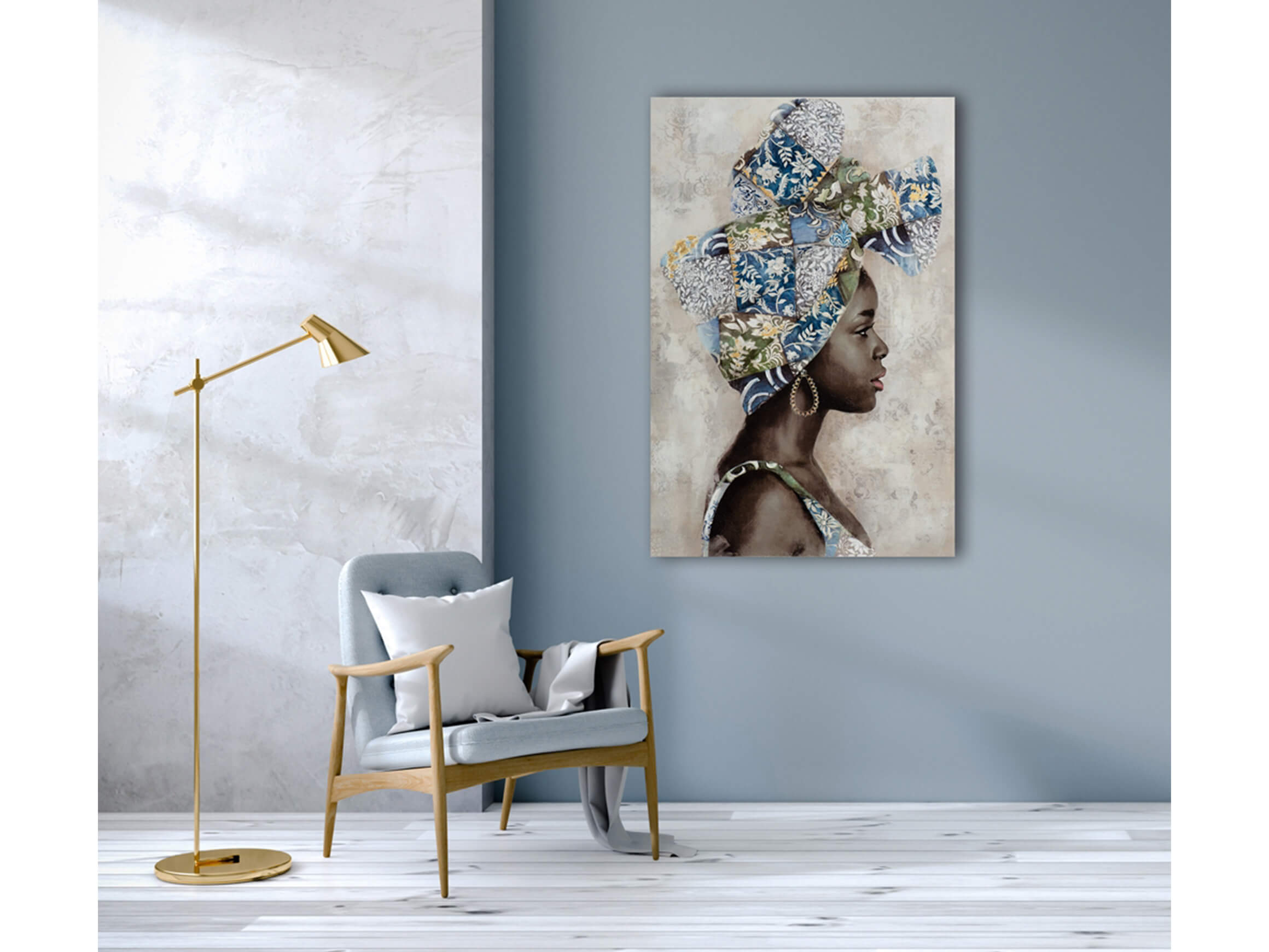 Bild Dunkle Schönheit mit Blauem Turban image LAND