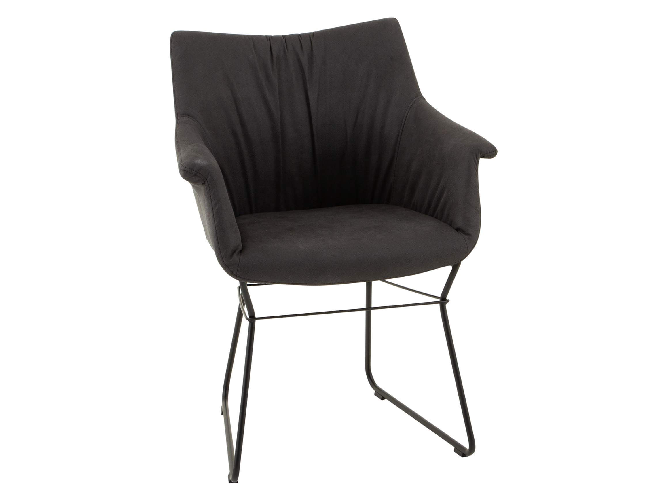 Losone skid-base chair Niehoff / Colour: Anthracite / Material: Microfibre