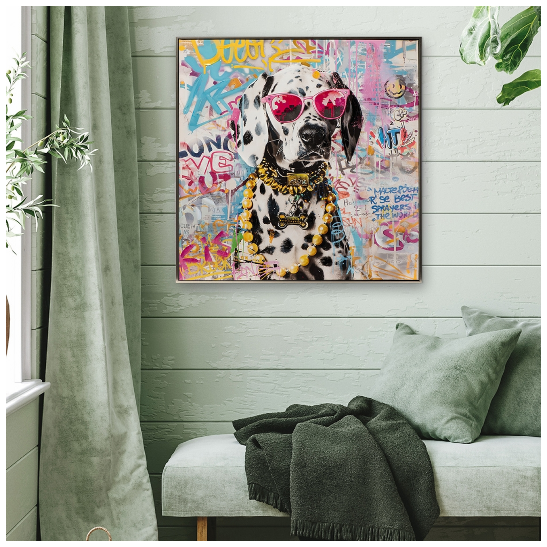 Bild Make Your Life Pink Dalmatian! image LAND / Grösse: 80 x 80 cm Bild Make Your Life Pink Dalmatian! image LAND / Grösse: 80 x 80 cm