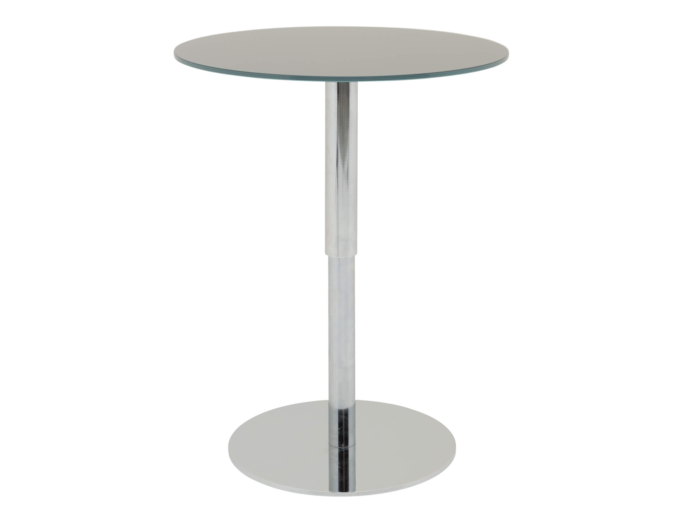 Couchtisch Sascha, Glas Rund, Höhenverstellbar,