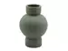 Vase Kugelvase mit Fuss Mattgrün H: 26 cm Edg