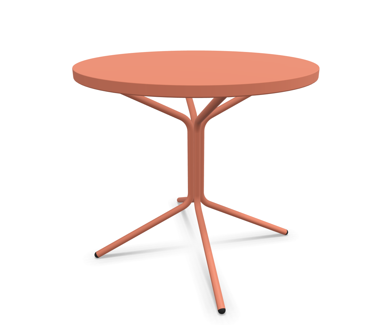 Metall-Bistrotisch Pix Rund von Schaffner / Farbe: Terracotta / DxH: 80 x 72 cm