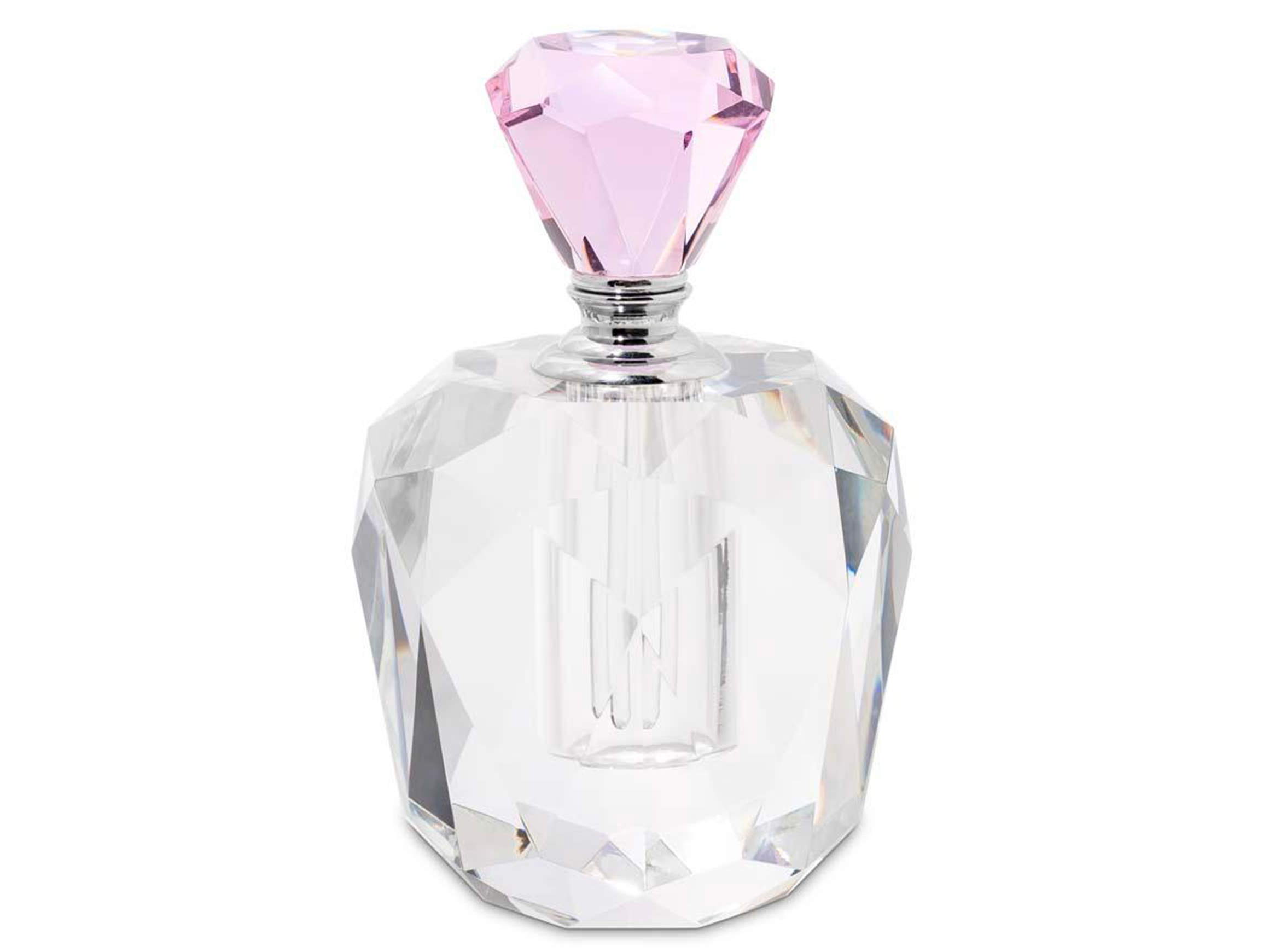 Verre en cristal rose, hauteur : 13 cm
