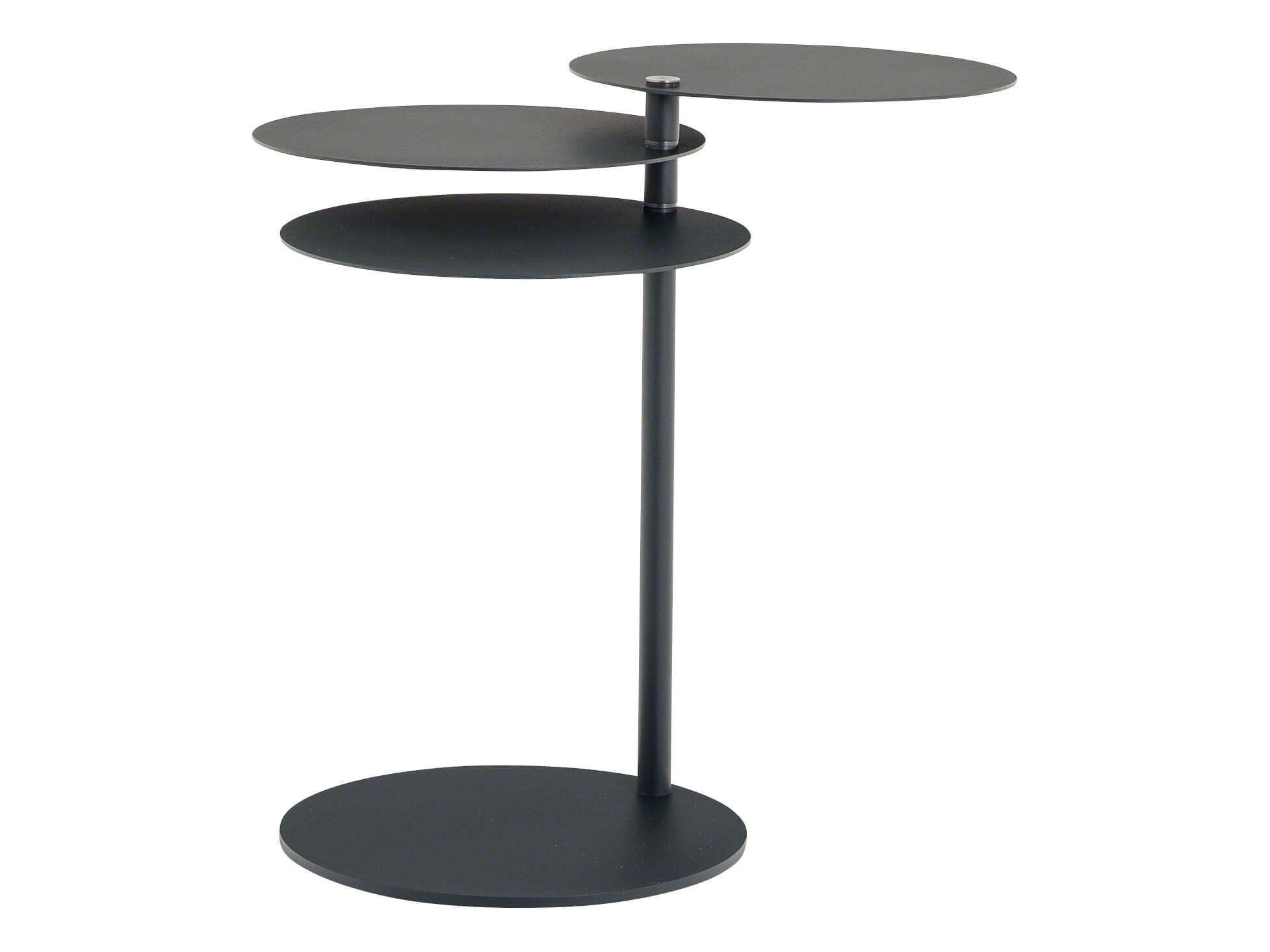 Table d'appoint Molino, acier noir, pivotante, l 34 cm p 34 cm h 54 cm