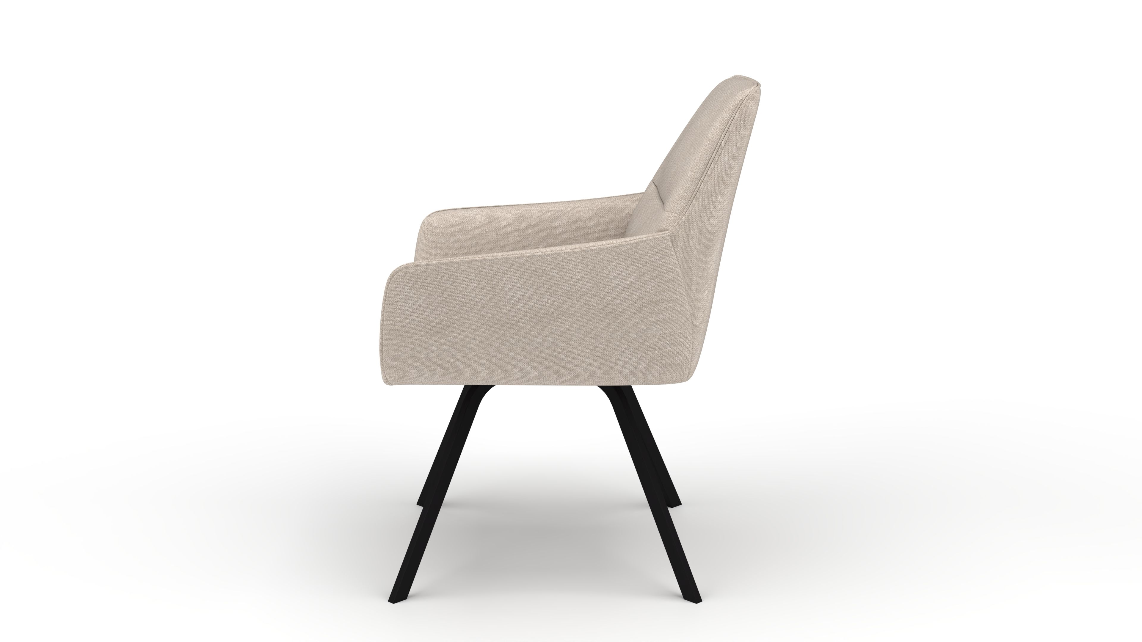 Stuhl Bellatrix - von UrbanDesign | Drehfunktion, Fuss schwarz, Stoff Cream